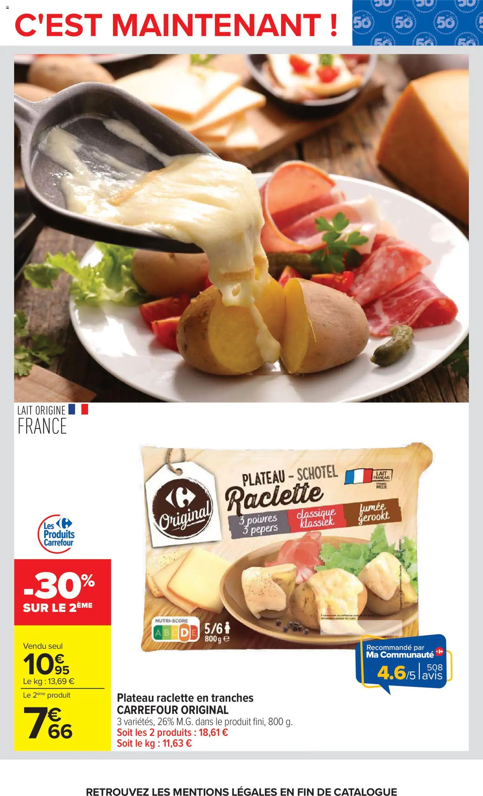 Prévisualisation de Carrefour catalogue du magasin Carrefour formulaire valide 20/10/2026 - Raclette, Lait, Poires, Plateau