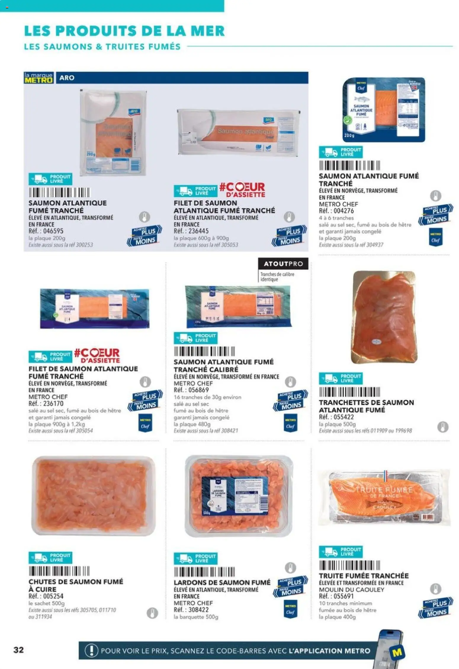 Prévisualisation de METRO - Restauration rapide du magasin METRO formulaire valide 14/04/2026 - Livre, Saumon, Truite, Saumon fumé, Sel, Lardons, Truite fumée, Filet de saumon