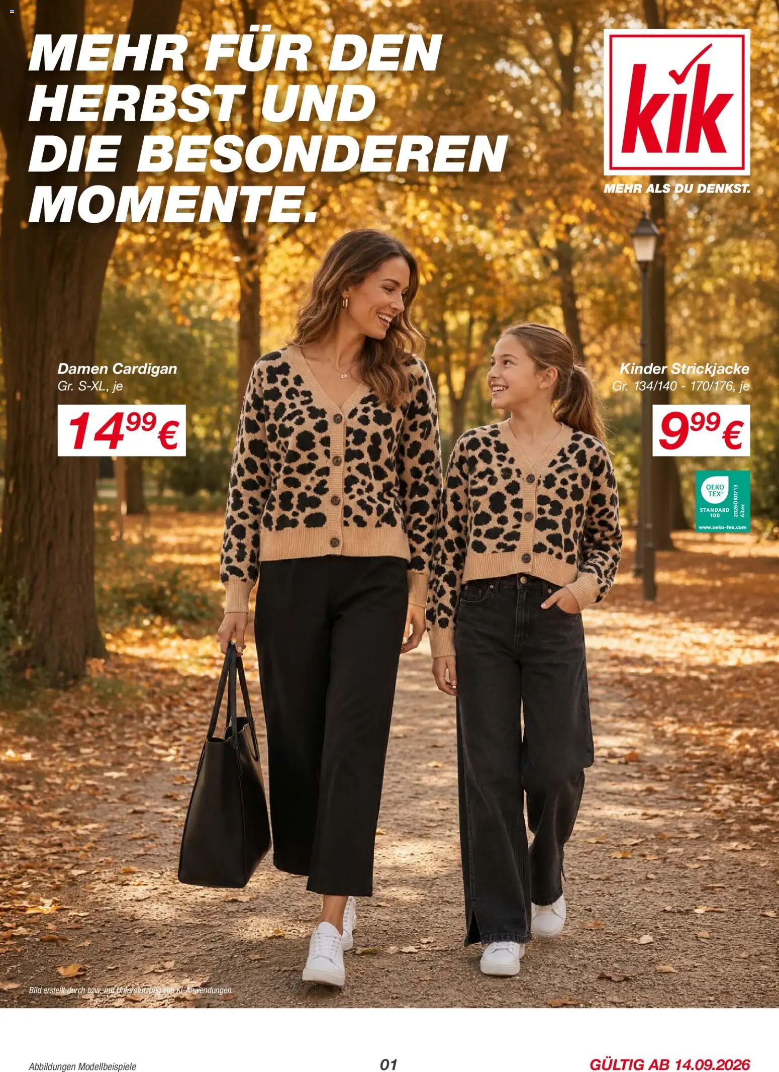 Vorschau der Angebote: Kik Kik Flugblatt gültig ab 14.09.2026 - Strickjacke