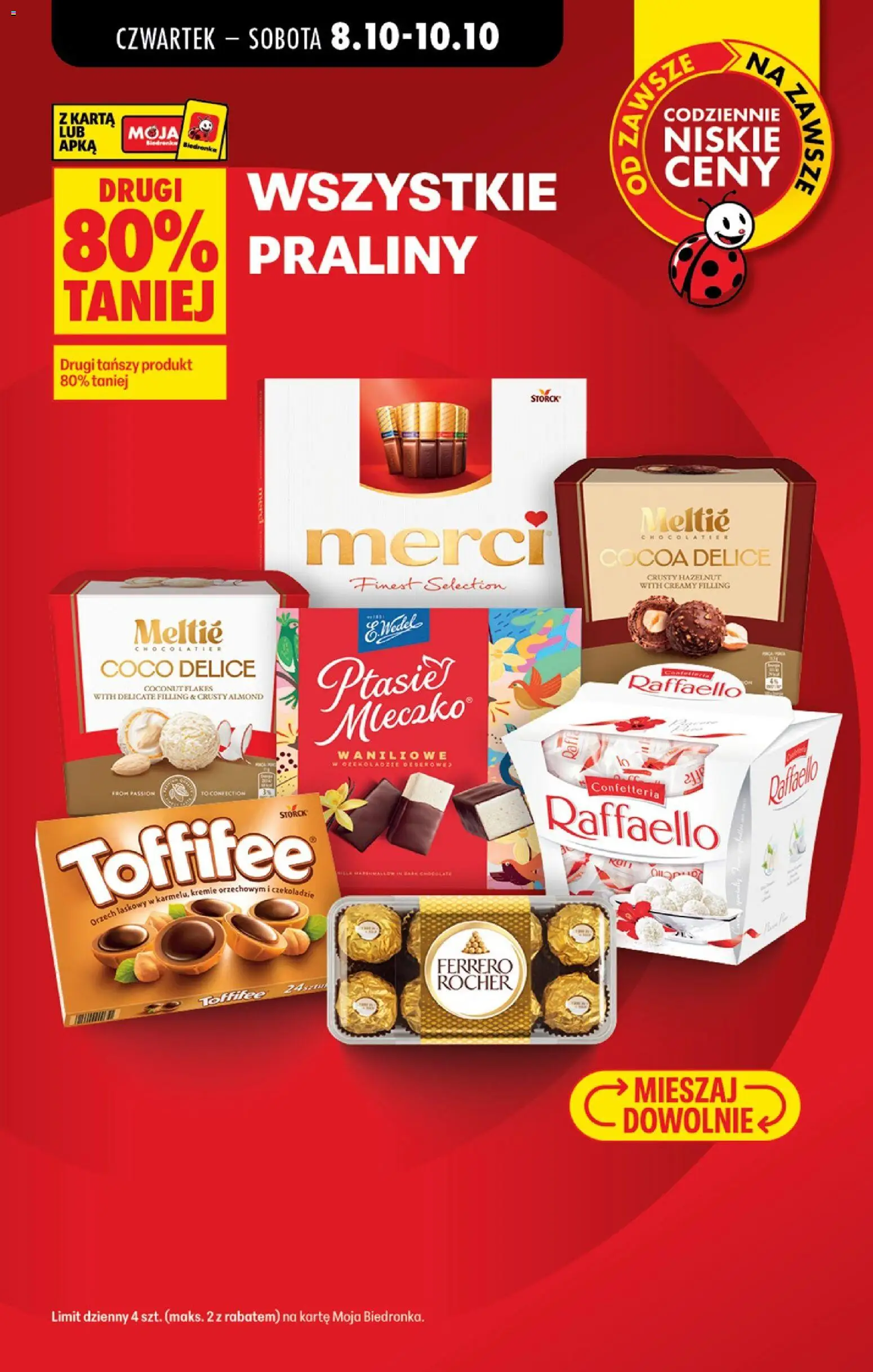 Pogląd gazetki "Biedronka gazetka od czwartku" ze sklepu Biedronka ważnej od 08.10.2026 - Ferrero rocher, Merci, Toffifee, Karta, Raffaello, Praliny