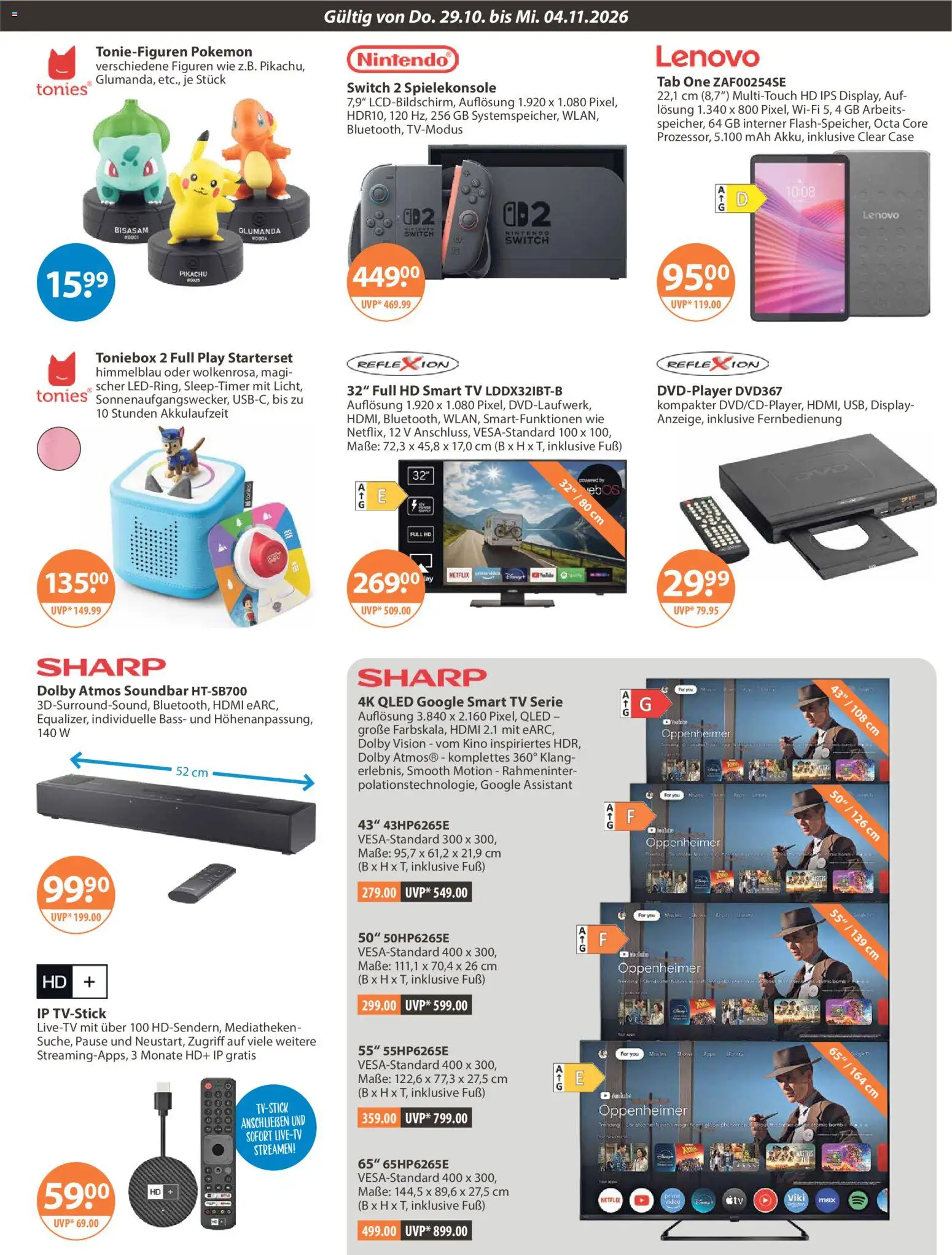 Vorschau von dem Prospekt des Geschäftes V-Markt, gültig ab dem 29.10.2026 - TV, Lenovo, Smart TV, Soundbar