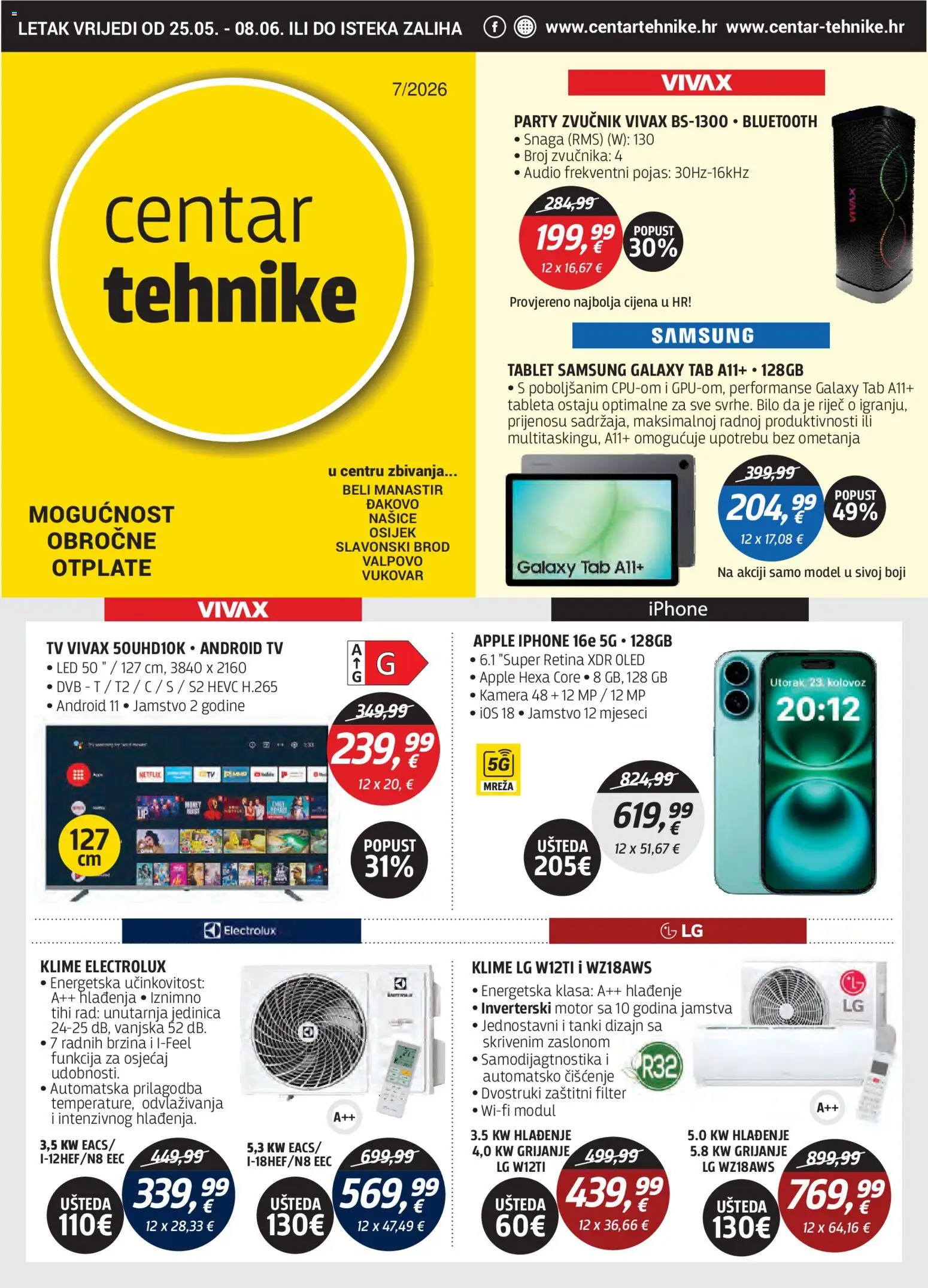 Pregled letka Centar Tehnike Katalog trgovine Centar Tehnike vrijedi od 25.05.2026