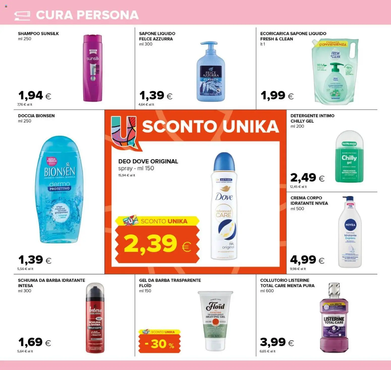 Anteprima dell'opuscolo Oasi volantino Perugia dal negozio Oasi valido da 04/09/2026 - Collutorio, Intimo, Menta, Sapone, Detergente intimo, Detergente, Schiuma, Listerine