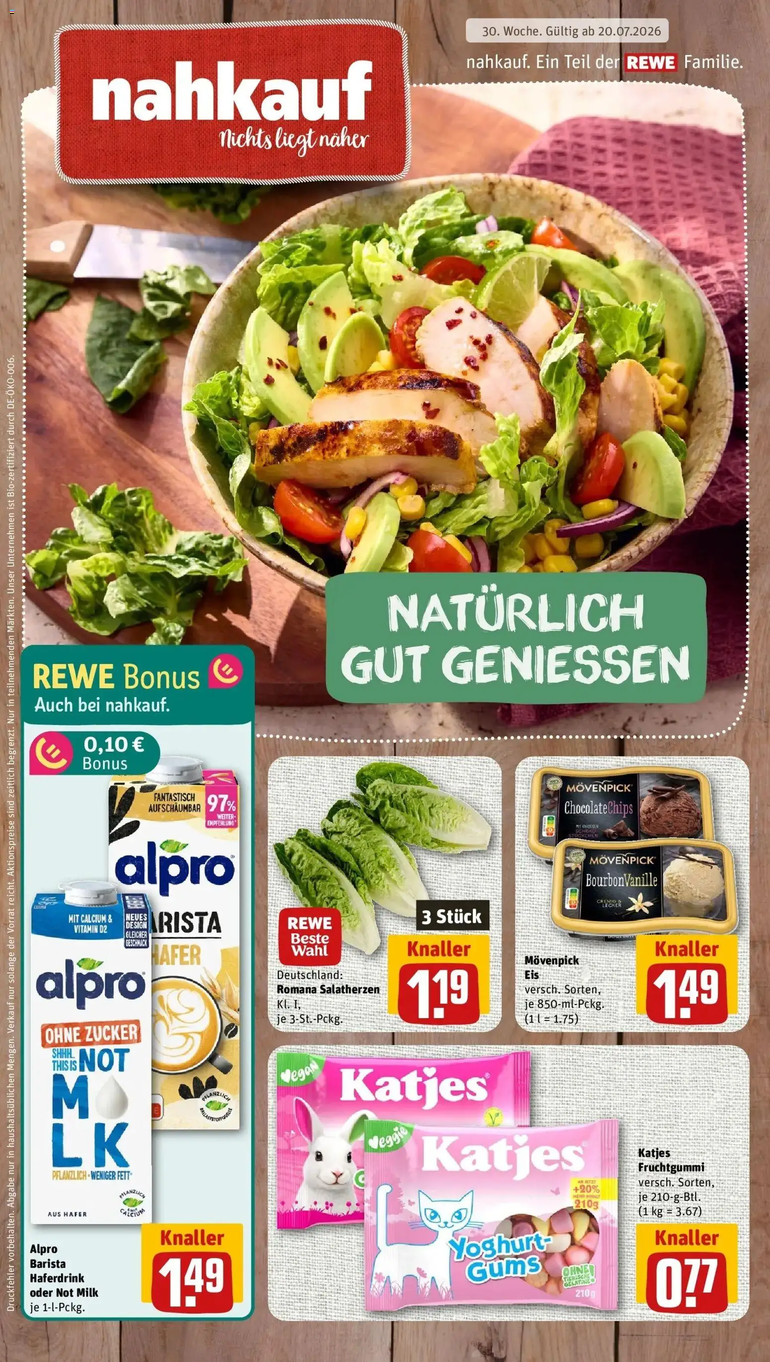 Vorschau von dem Prospekt des Geschäftes Rewe, gültig ab dem 20.07.2026