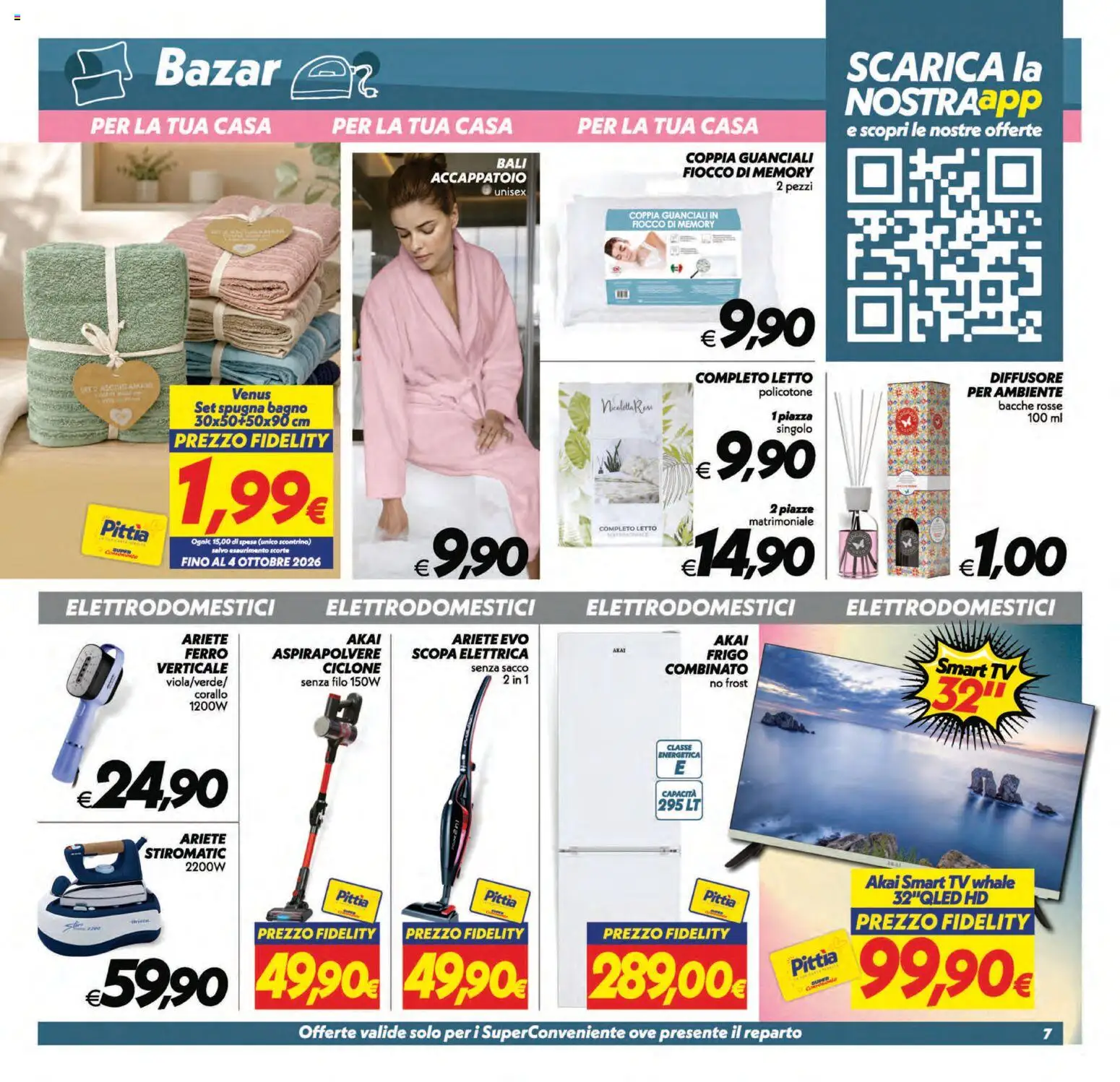 Anteprima dell'opuscolo SuperConveniente volantino Catania, Misterbianco dal negozio SuperConveniente valido da 01/09/2026 - Letto matrimoniale, Aspirapolvere, Bagno, Scopa, Letto, smart TV, Ferro, Accappatoio