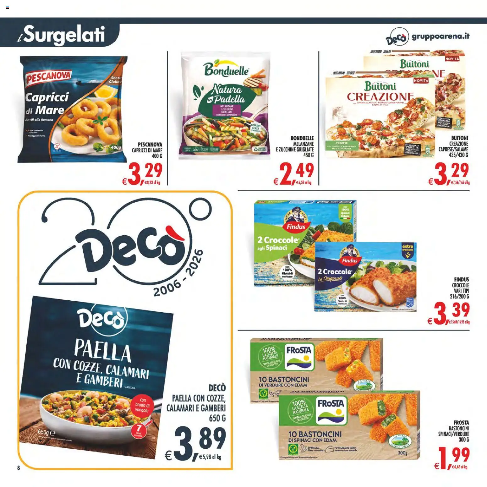 Anteprima dell'opuscolo Decò volantino Maxistore, Supermercati Lipari dal negozio Decò valido da 01/09/2026 - Paella, Zucchine, Formaggio, Vongole, Melanzane, Verdure, Spinaci, Gamberi