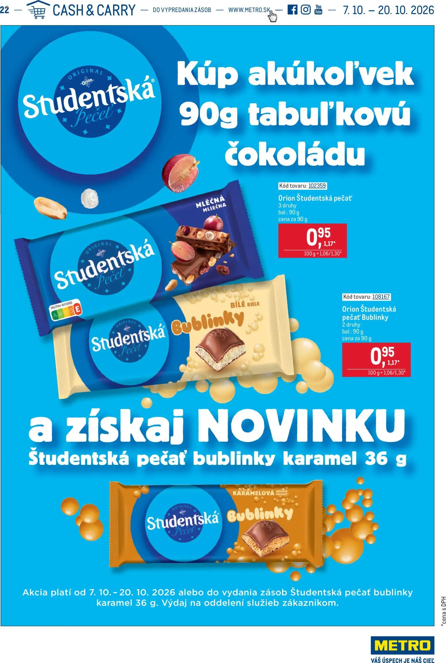 Náhľad Metro letáku platného od 07.10.2026 - Študentská pečať