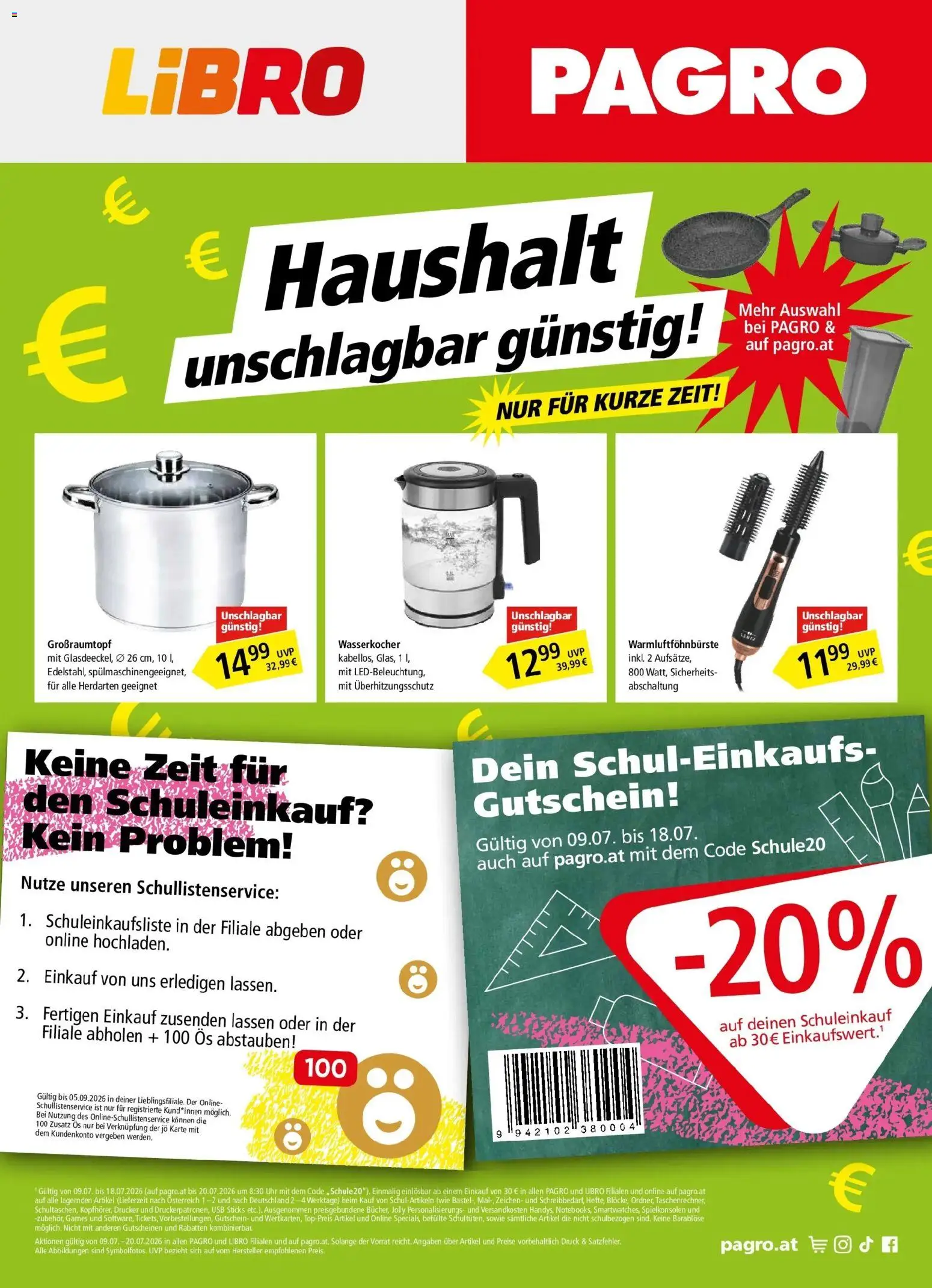 Vorschau der Angebote: Pagro-Diskont Pagro-Diskont Aktuelle Angebote gültig ab 09.07.2026 - Uhr, Drucker, Wasserkocher, USB