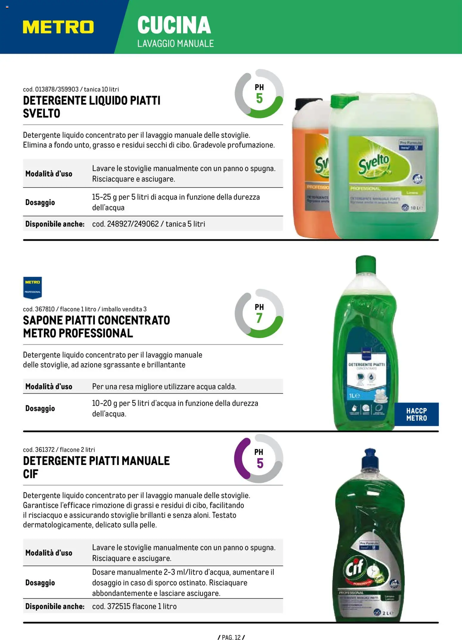Anteprima dell'opuscolo Volantino Detergenza dal negozio Metro valido da 07/01/2026 - Acqua, Piatti, Sapone, Detergente, Tanica