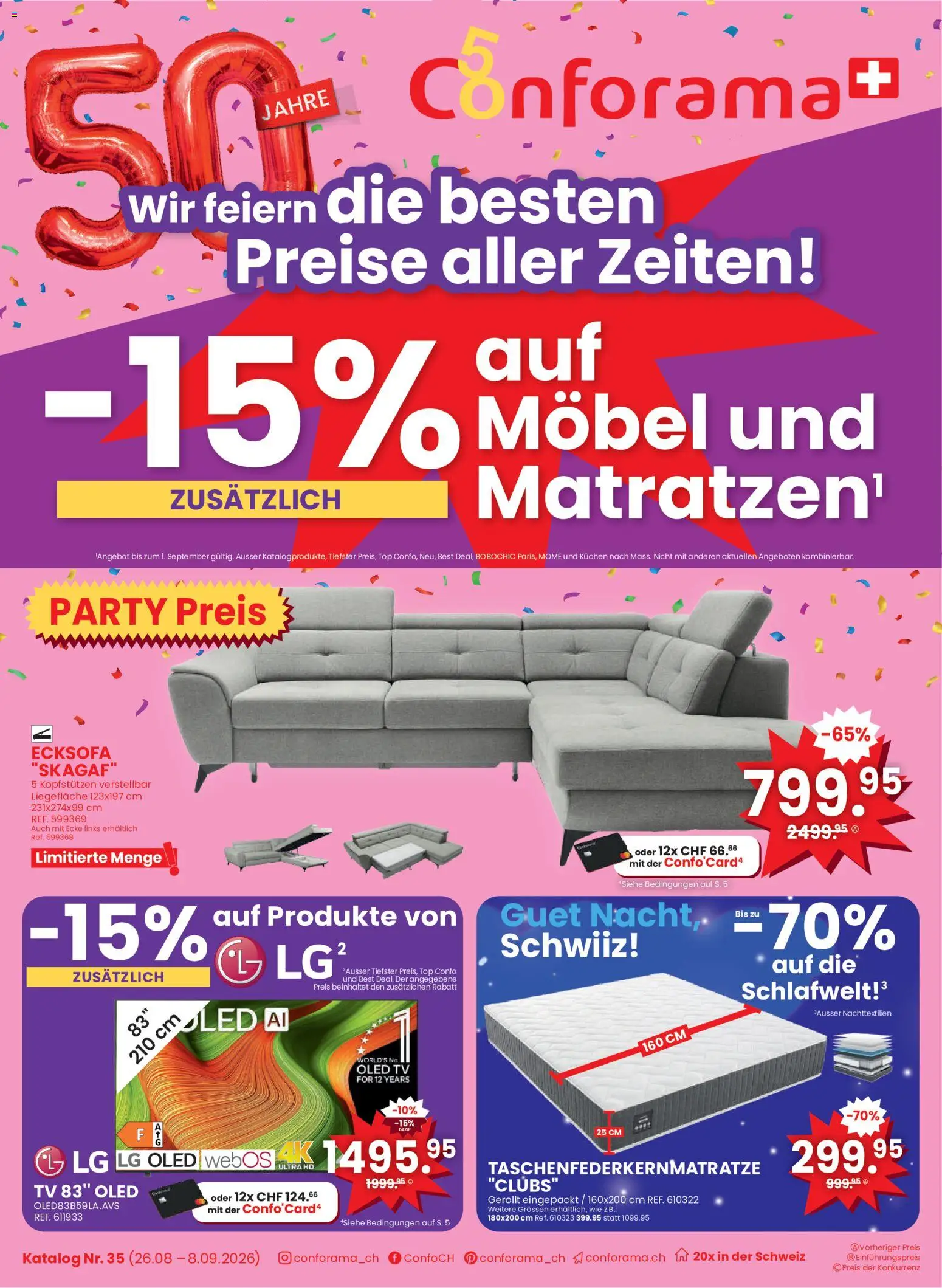 Vorschau des Merkblatts Conforama aktionen vom Shop Conforama gültig von 26.08.2026 bis 08.09.2026