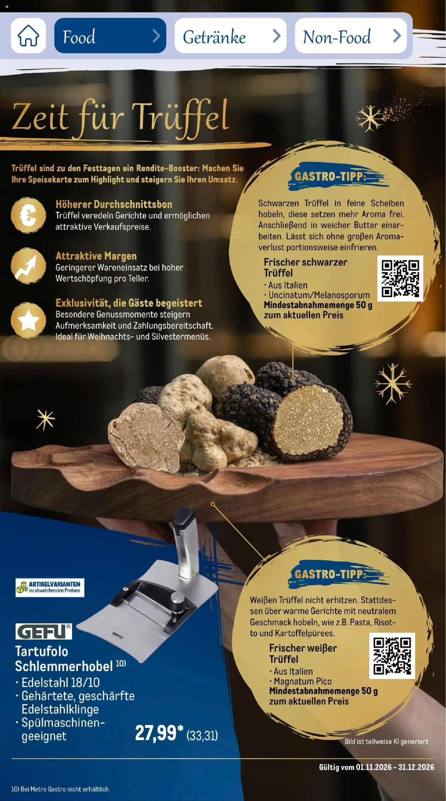 Vorschau von dem Prospekt des Geschäftes Metro, gültig ab dem 01.11.2026 - Butter, Gerichte