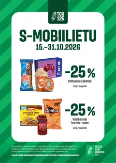 Kaupan S-market S-market S-Mobiilietu esikatselu, voimassa 15/10/2026
