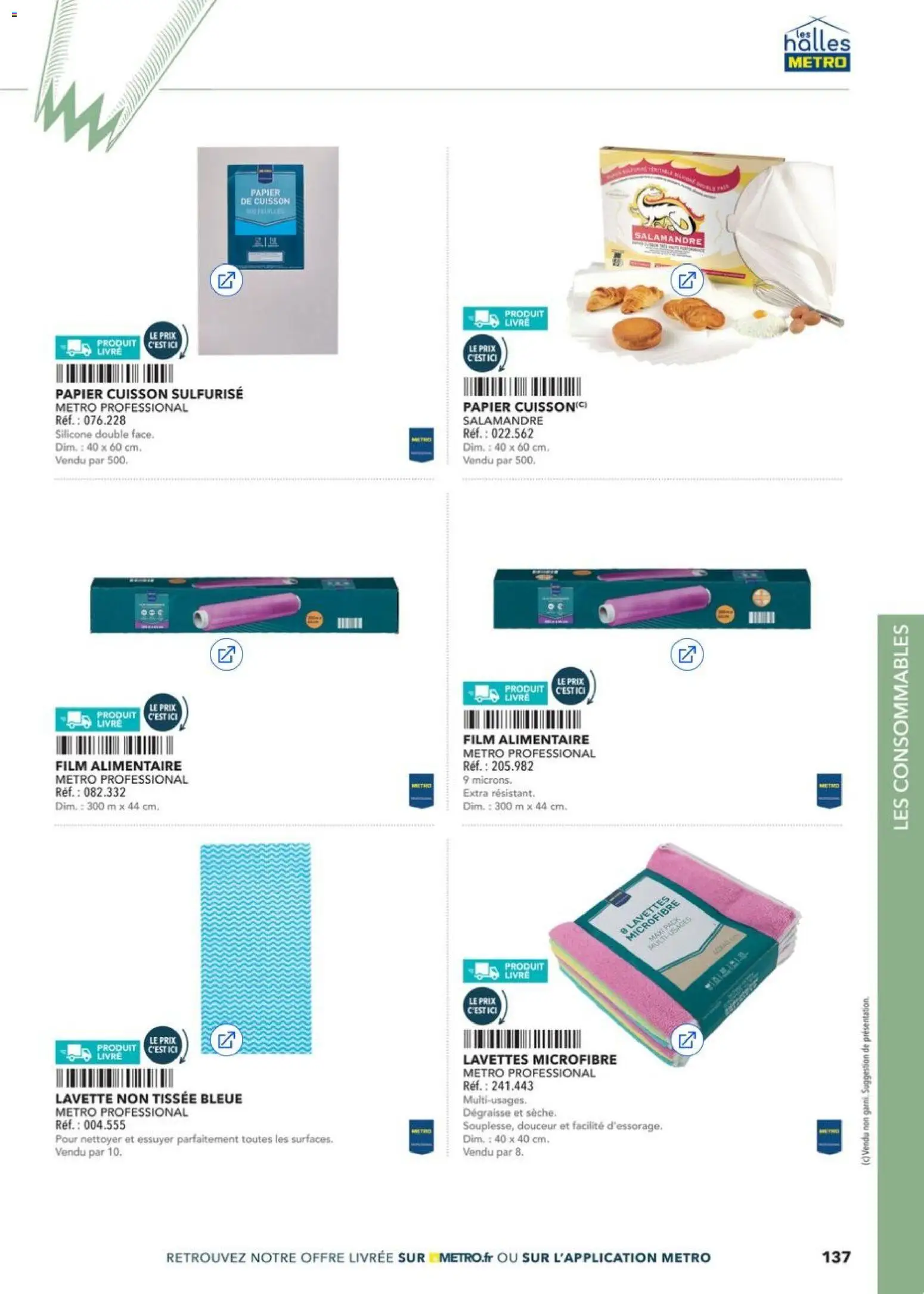 Prévisualisation de Boulangers Pâtissiers du magasin METRO formulaire valide 30/04/2026 - Livre, Film alimentaire, Papier cuisson, Papier de cuisson