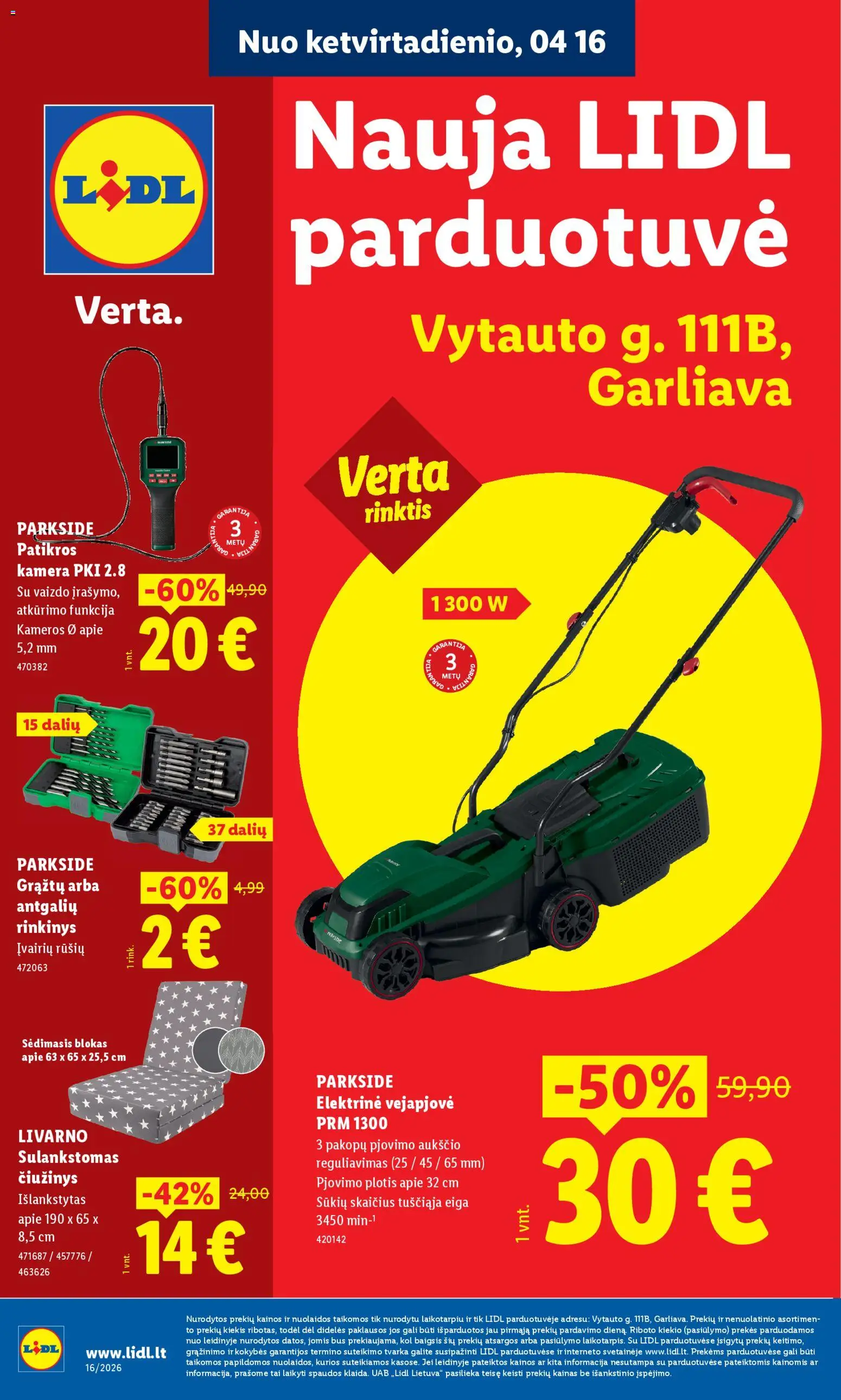 LIDL parduotuvės leidinio LIDL leidinys - Nauja parduotuvė Garliavoje galiojančio nuo 2026.04.16 peržiūra