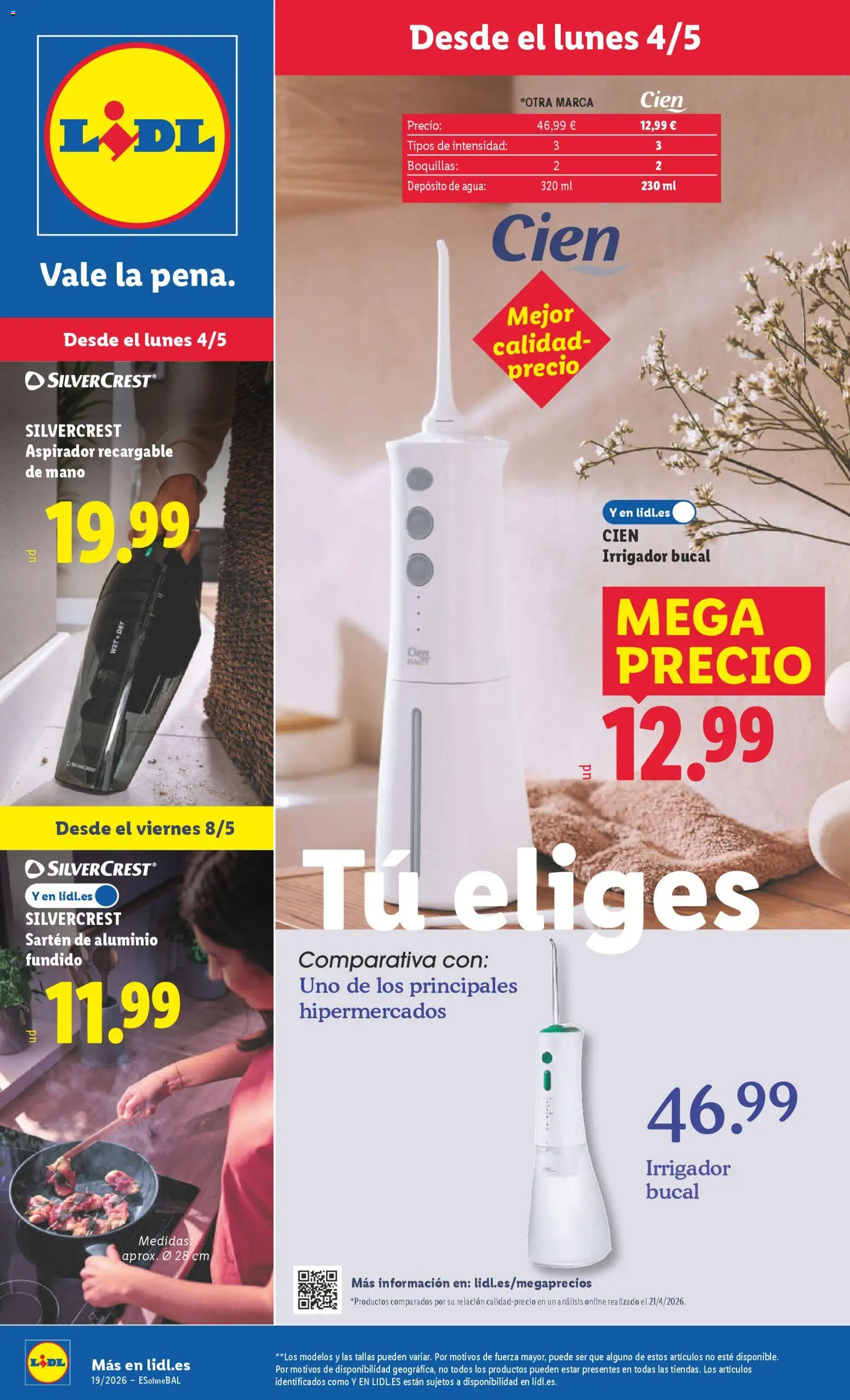 Vista previa del folleto de la tienda Lidl válido desde el 04/05/2026 - Pan, Aspirador, Agua, Irrigador bucal