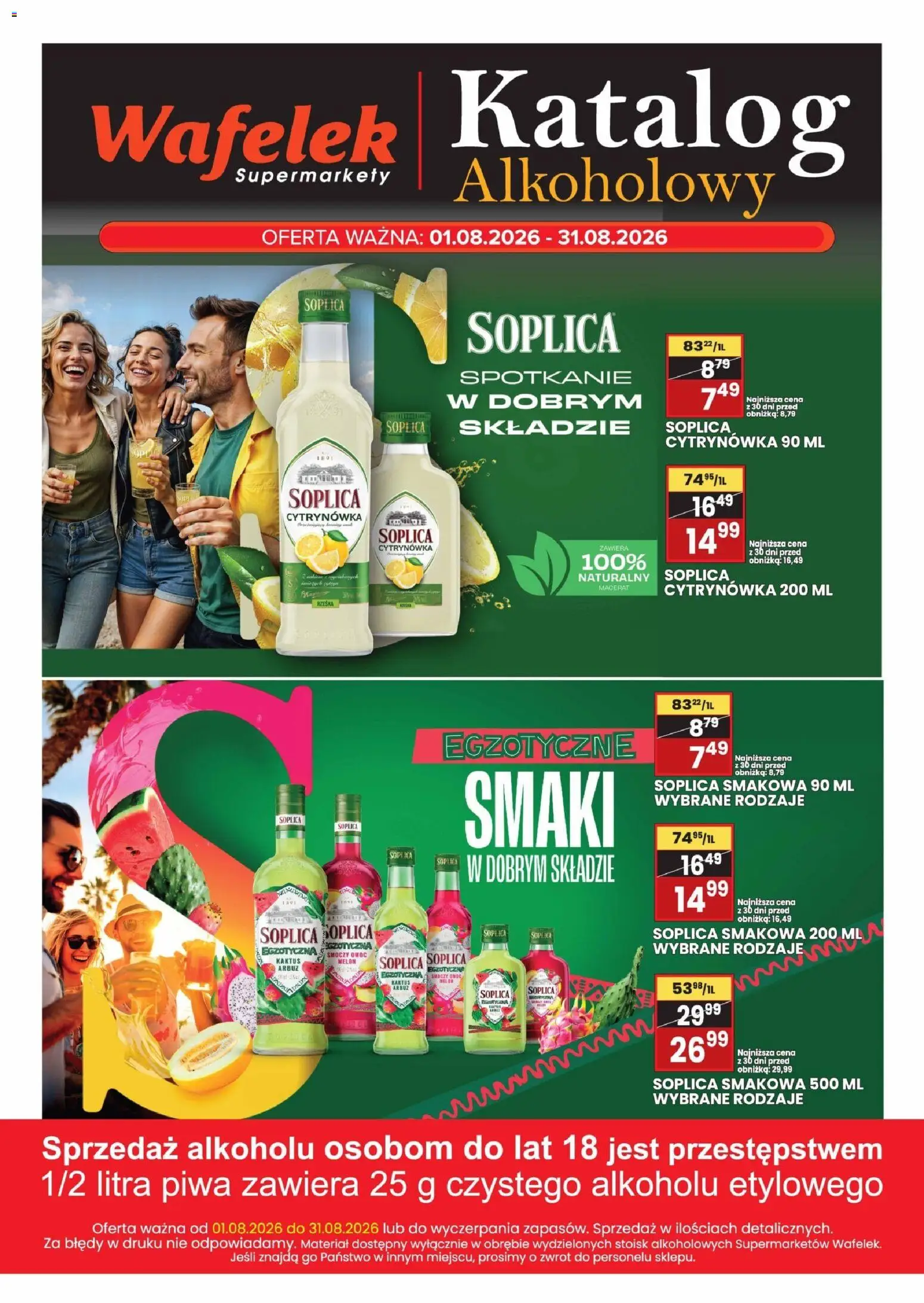 Pogląd gazetki "Wafelek gazetka alkoholowa" ze sklepu Wafelek ważnej od 01.08.2026