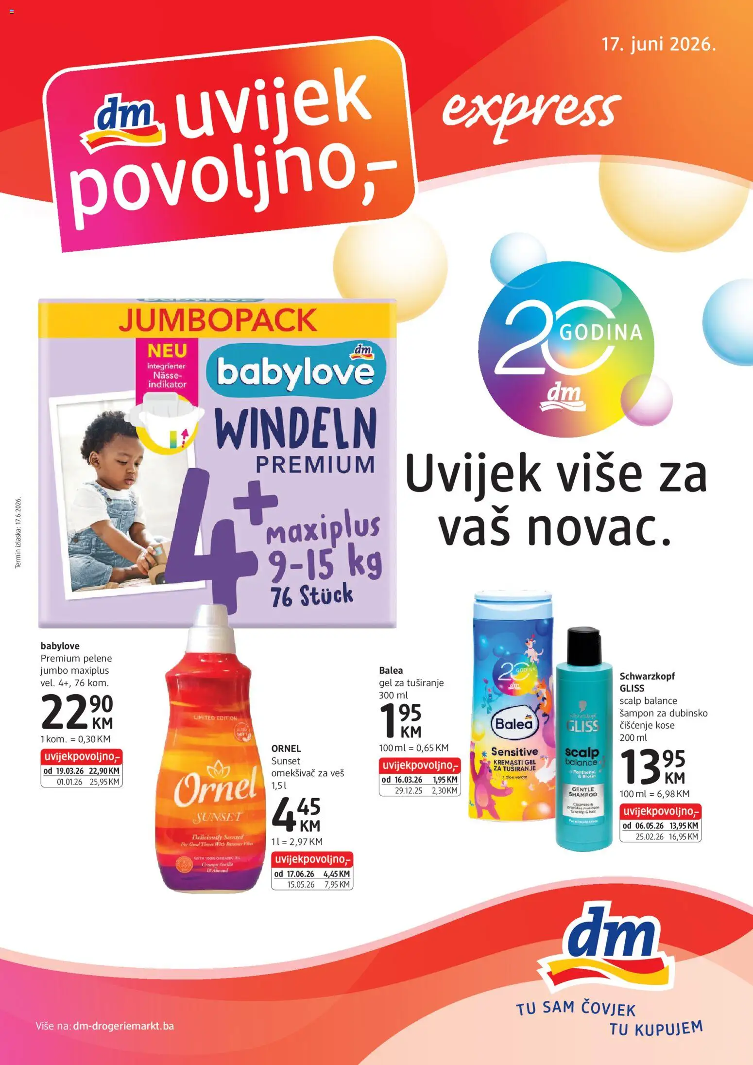 Pregled letka DM Drogerie uvijek povoljno trgovine DM Drogerie vrijedi od 17.06.2026