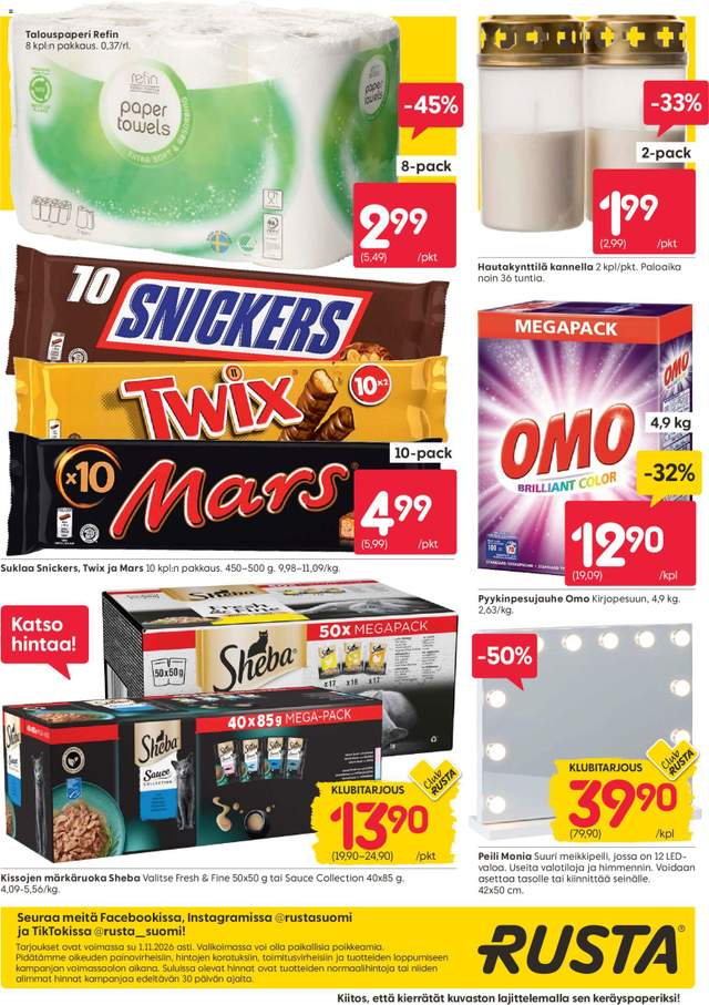 Uusi Rusta tarjouslehti alkaen 26/10