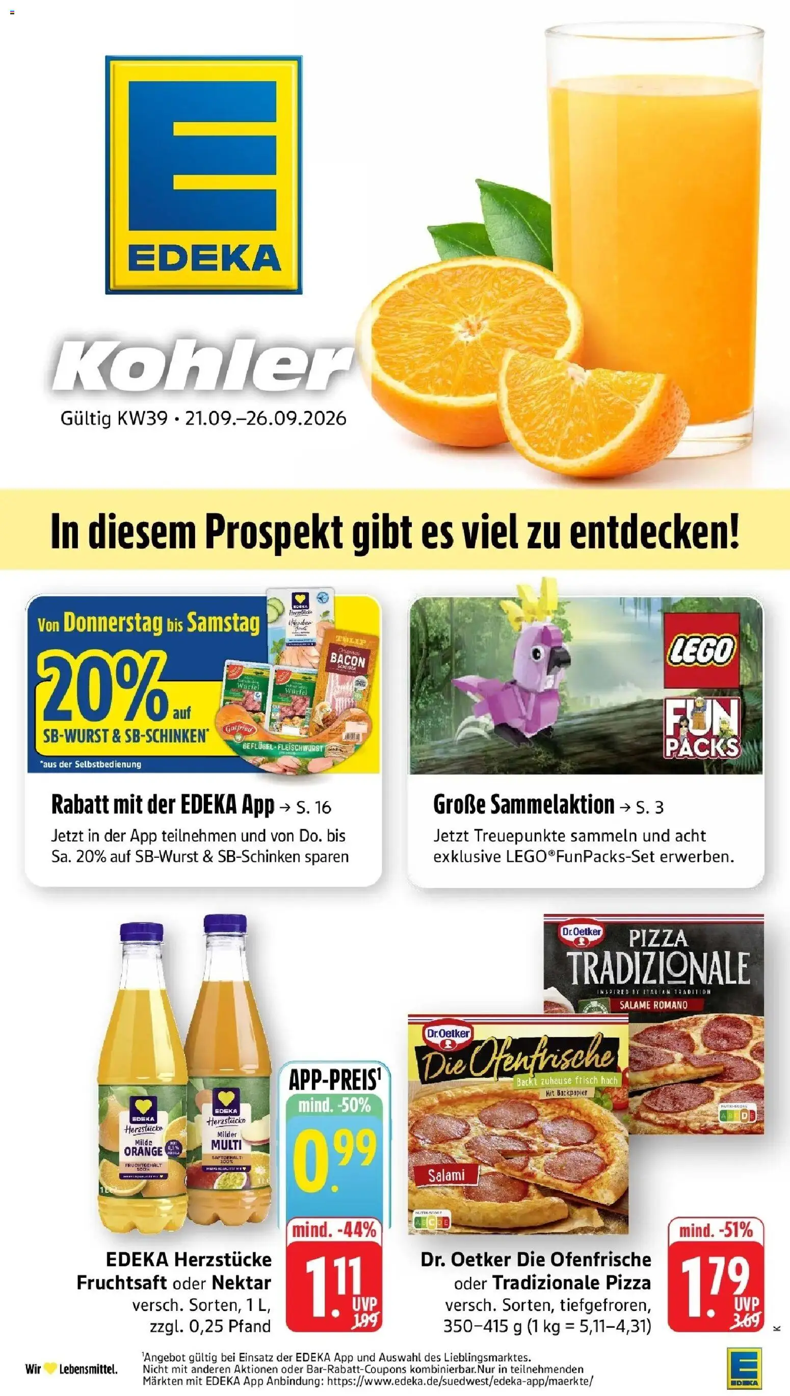 Vorschau von dem Prospekt des Geschäftes Edeka, gültig ab dem 21.09.2026