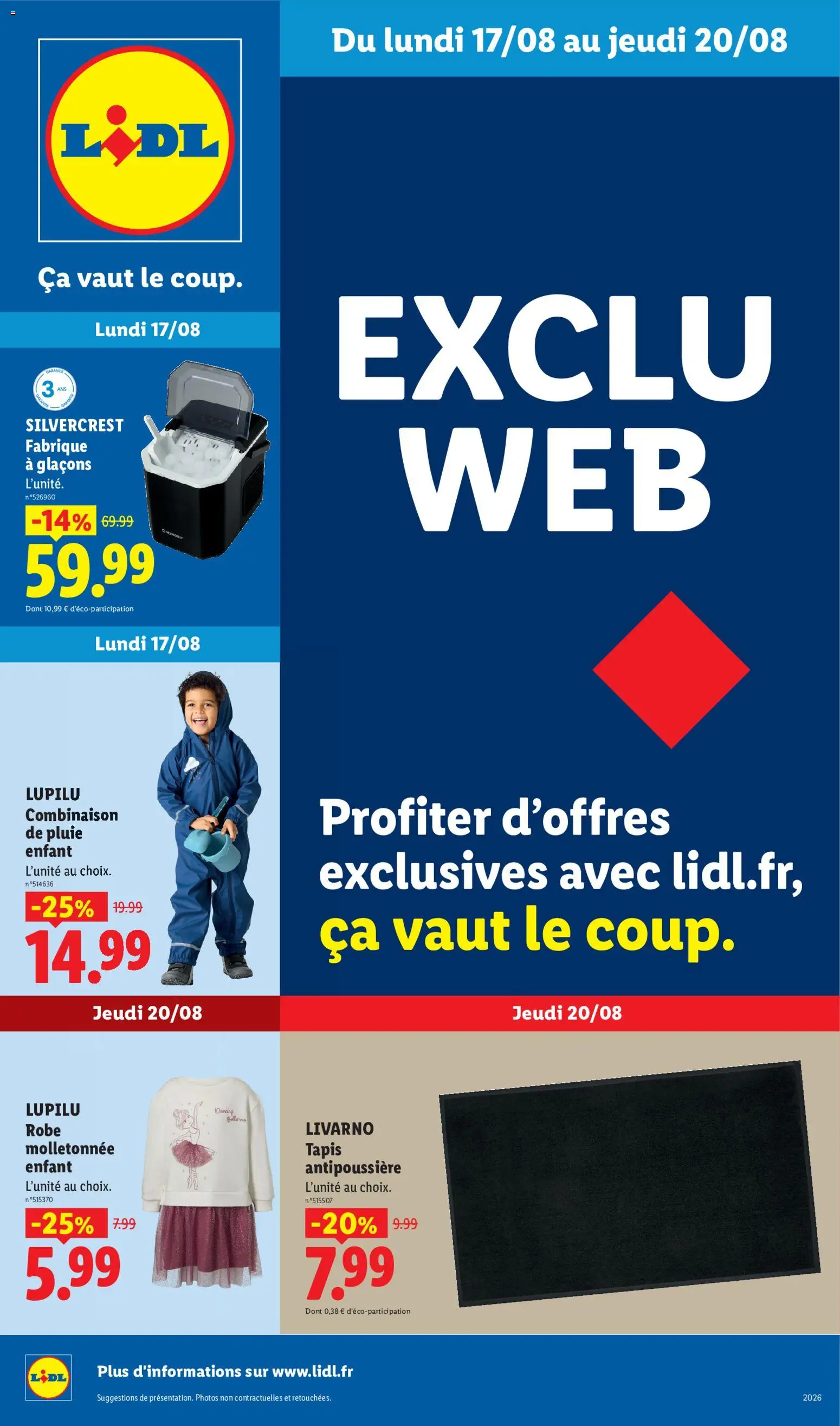 Prévisualisation de LIDL catalogue les bonnes affaires Exclu Web du magasin LIDL formulaire valide 17/08/2026