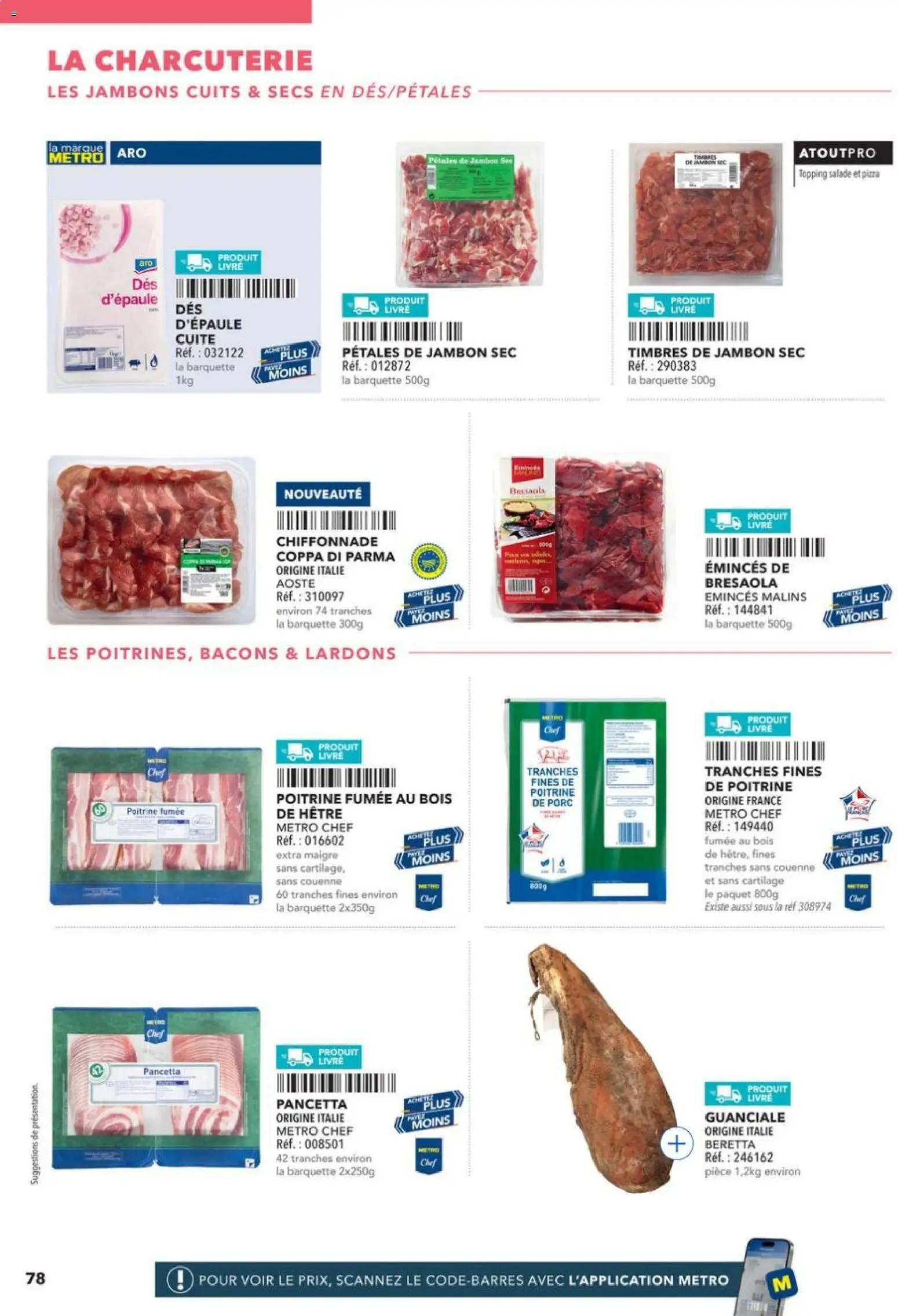 Prévisualisation de METRO - Restauration rapide du magasin METRO formulaire valide 14/04/2026 - Pizza, Salade, Charcuterie, Bresaola, Pancetta, Jambon, Lardons, Porc