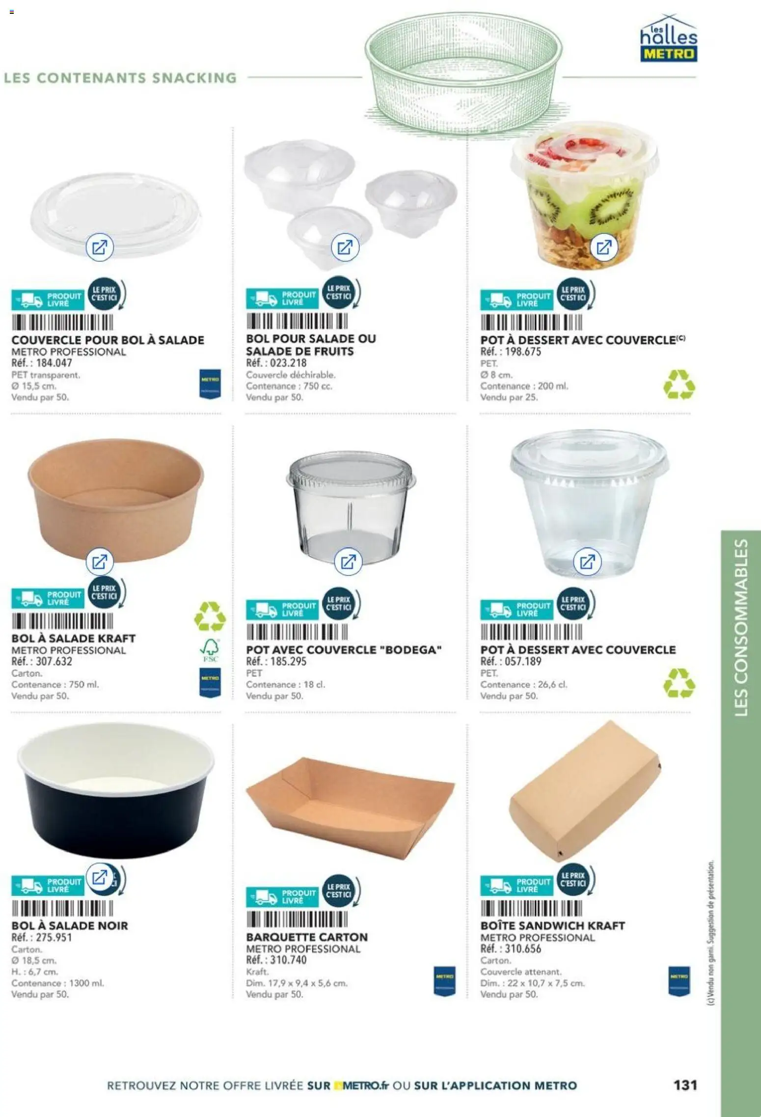 Prévisualisation de Boulangers Pâtissiers du magasin METRO formulaire valide 30/04/2026 - Sandwich, Dessert, Livre, Salade, Fruits, Salade de fruits, Bol, Couvercle