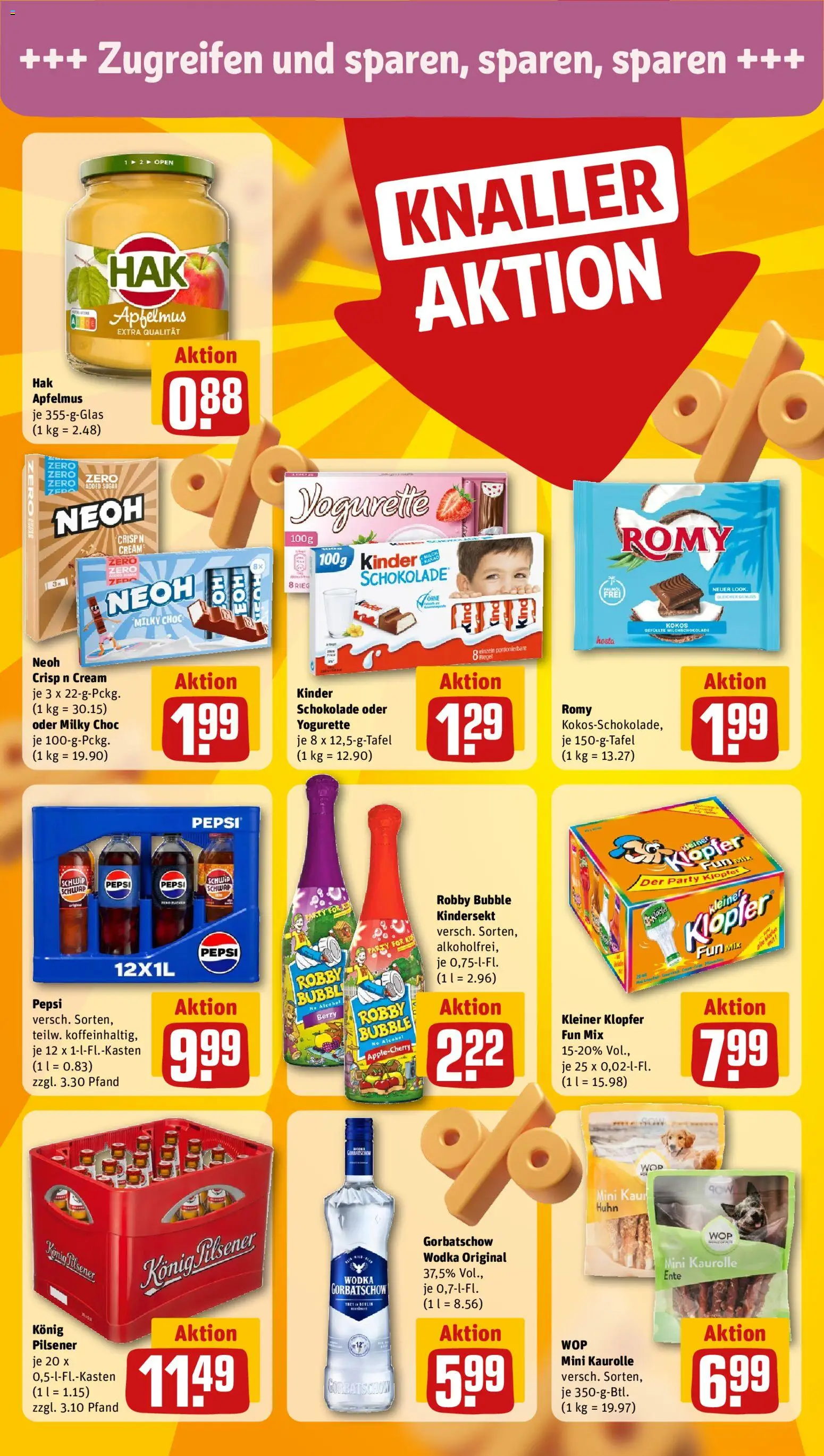 Vorschau von dem Prospekt des Geschäftes Rewe ihr Kaufpark, gültig ab dem 26.10.2026 - Schokolade, Ente, Yogurette, Wodka, Apfelmus, Pepsi, Konig pilsener