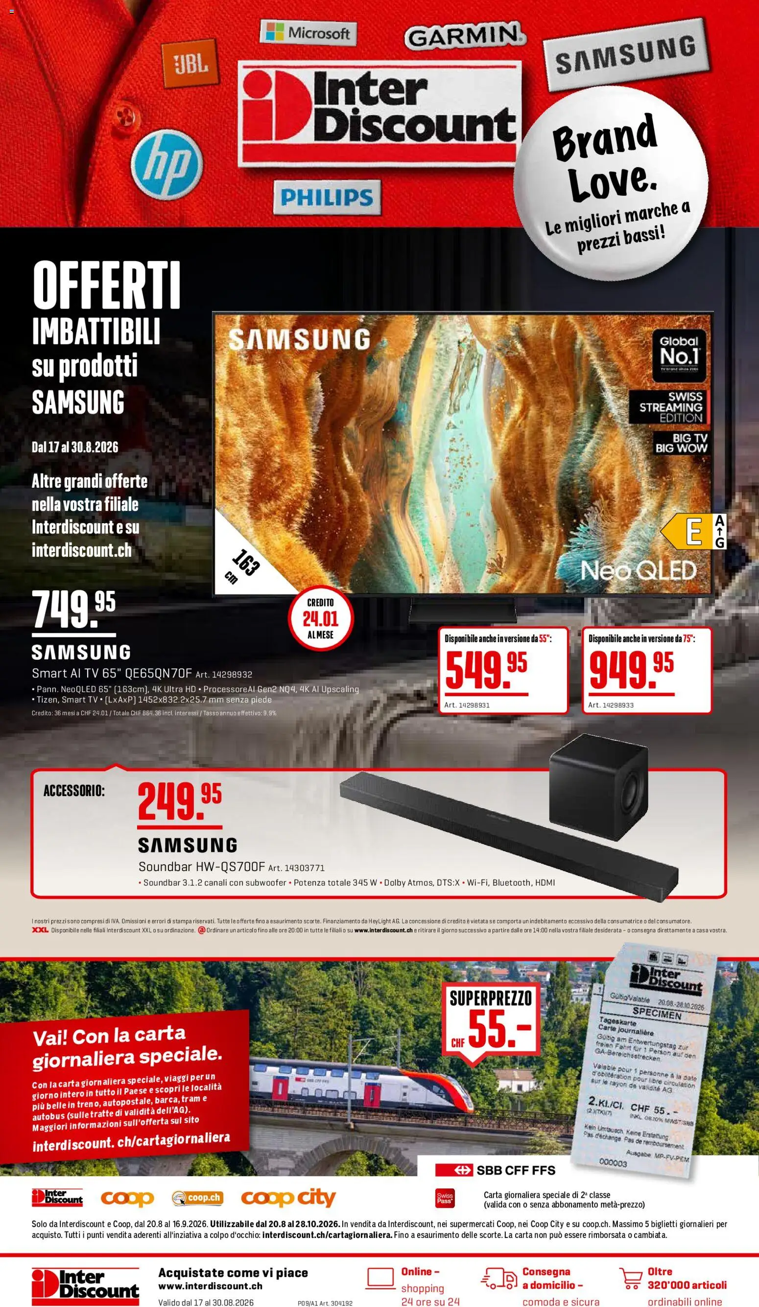 Vorschau des Merkblatts Interdiscount aktionen IT vom Shop Interdiscount gültig von 17.08.2026 bis 30.08.2026 - Samsung, TV, Philips, Soundbar