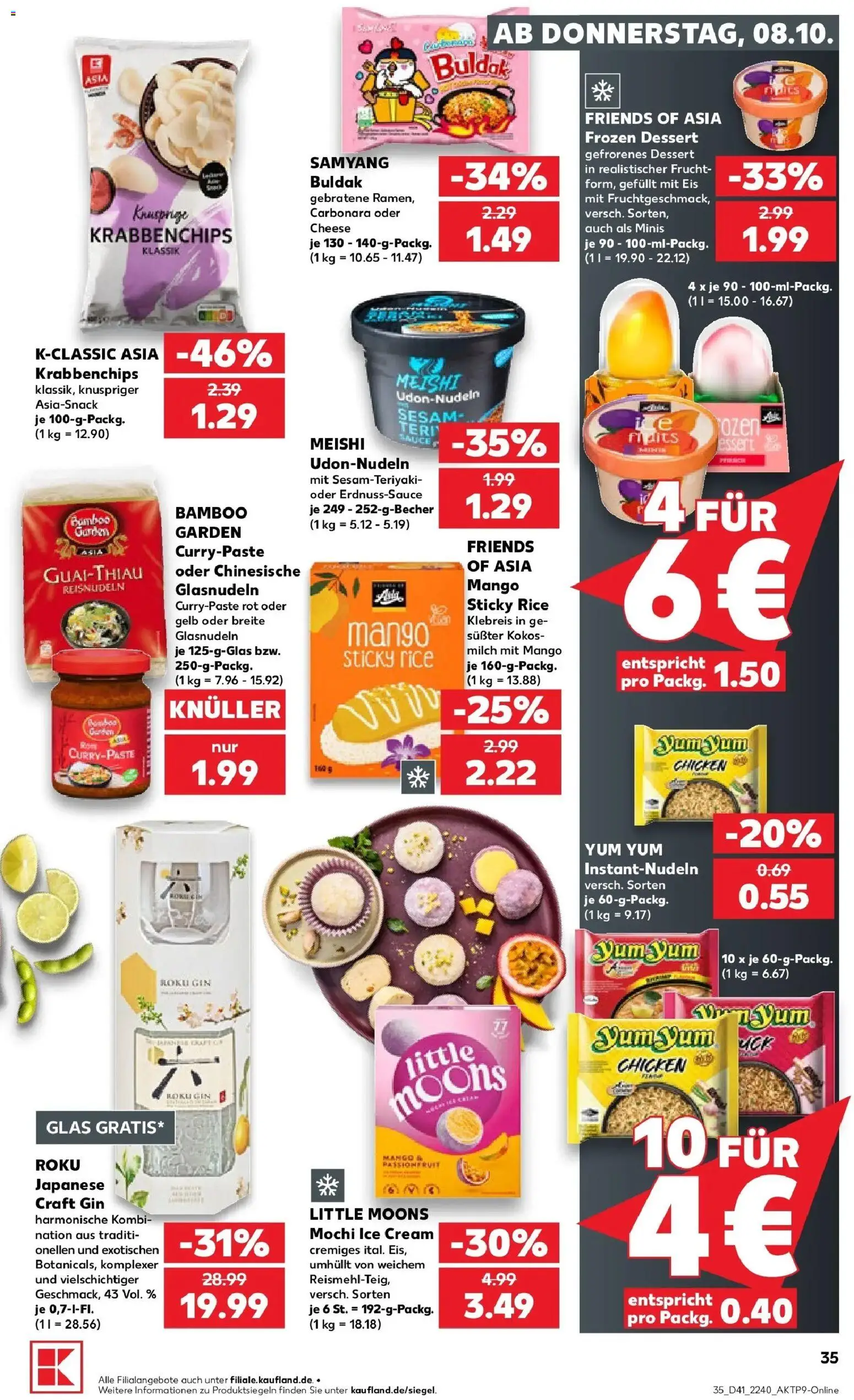 Vorschau von dem Prospekt des Geschäftes Kaufland, gültig ab dem 08.10.2026 - Mango, Eis, Gin, Mochi, Milch, Gurken