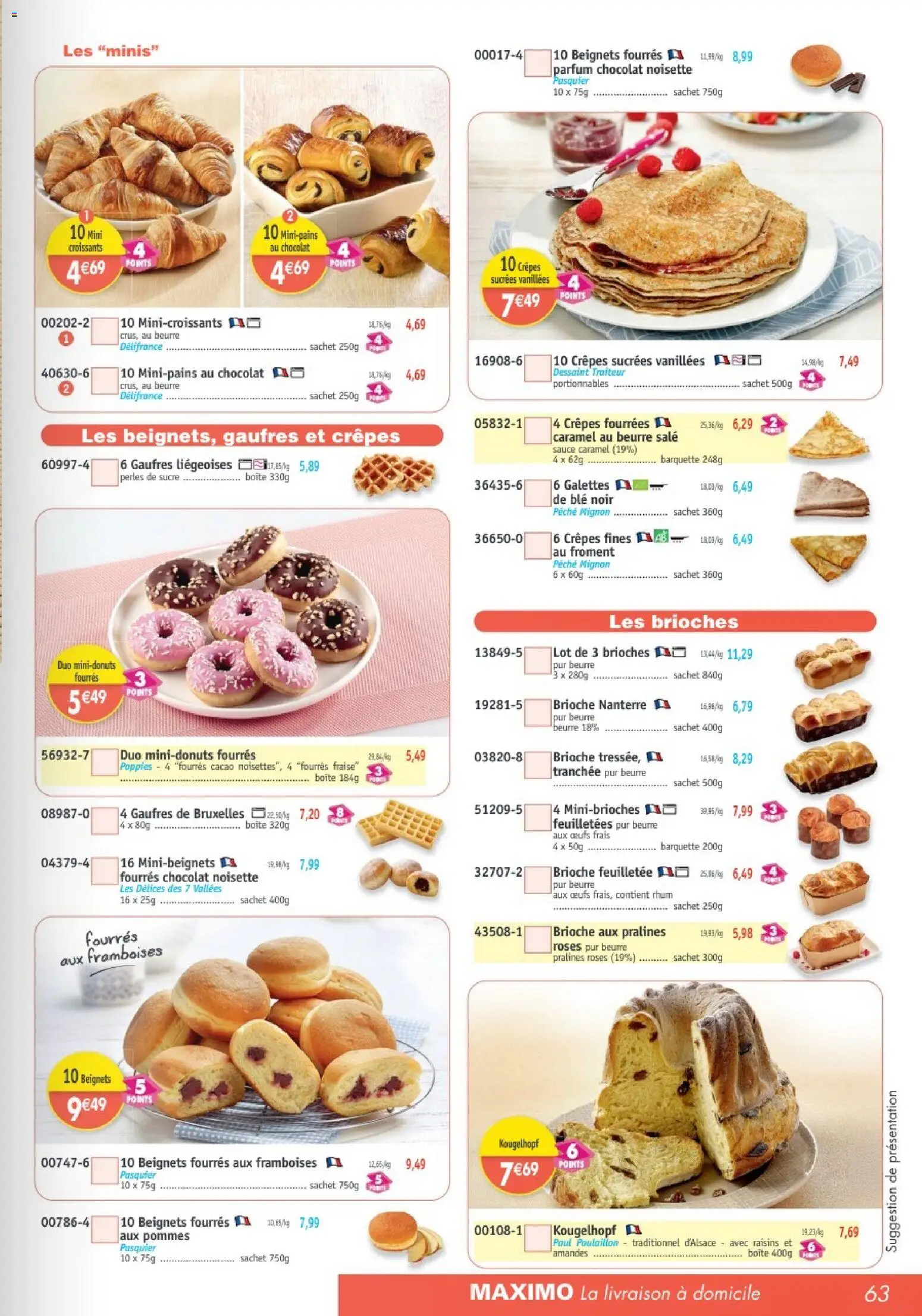 Prévisualisation de Maximo catalogue du magasin Maximo formulaire valide 26/10/2026 - Chocolat, Œufs, Brioche, Beurre, Amandes, Blé, Crêpes, Caramel au beurre