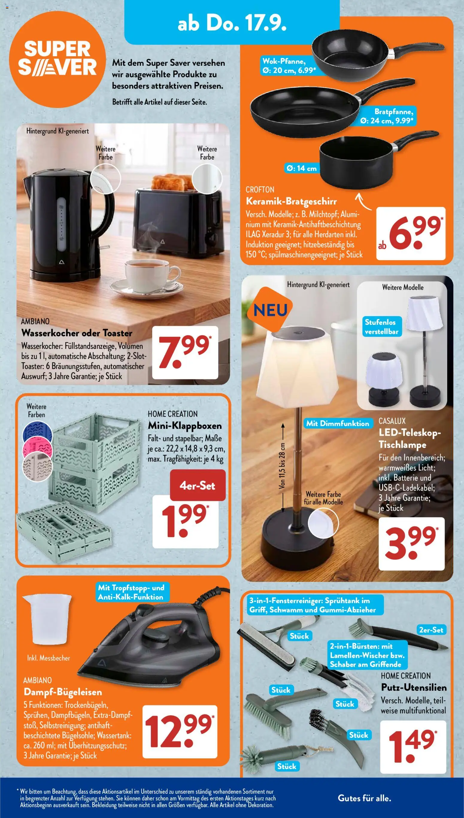 Vorschau von dem Prospekt des Geschäftes Aldi Süd, gültig ab dem 14.09.2026 - Kuchen, Bekleidung, Madeleines, Backofen