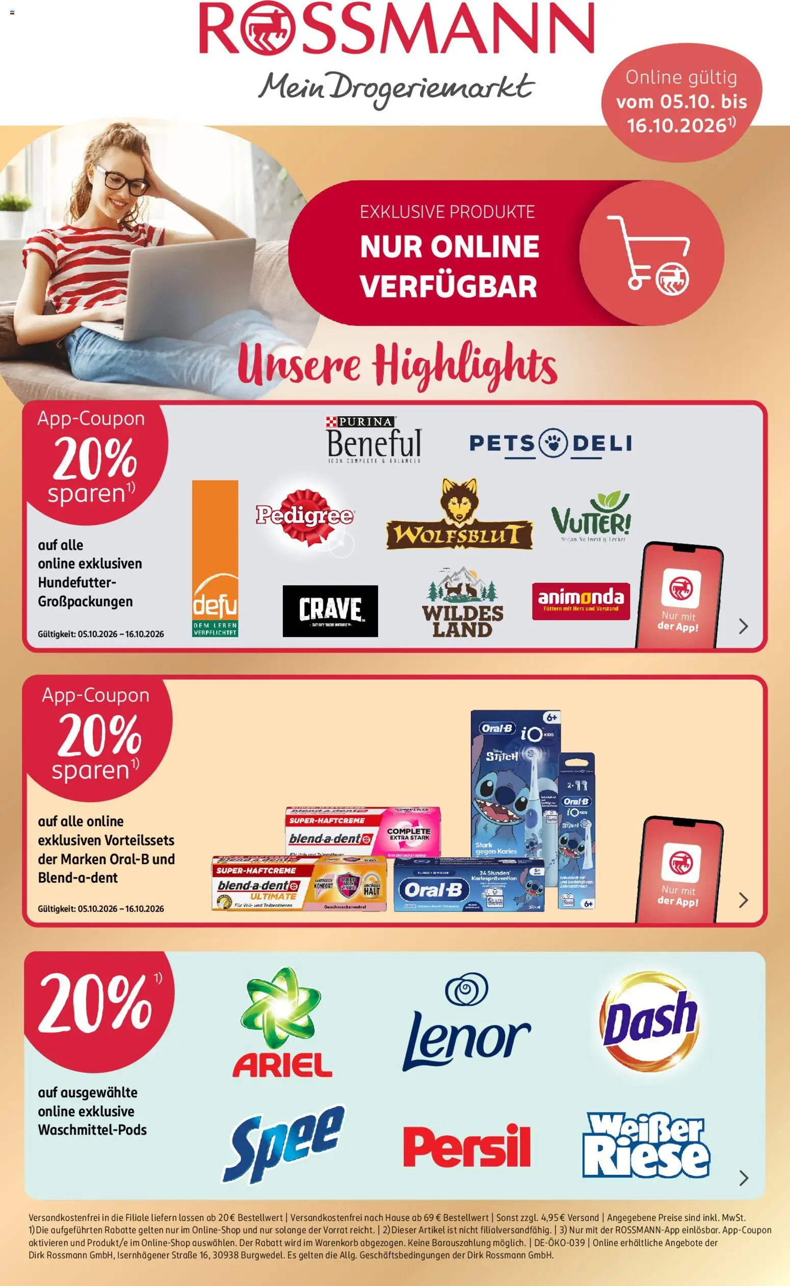 Vorschau von dem Prospekt des Geschäftes Rossmann, gültig ab dem 05.10.2026 - Spee, Ariel, Lenor, Persil