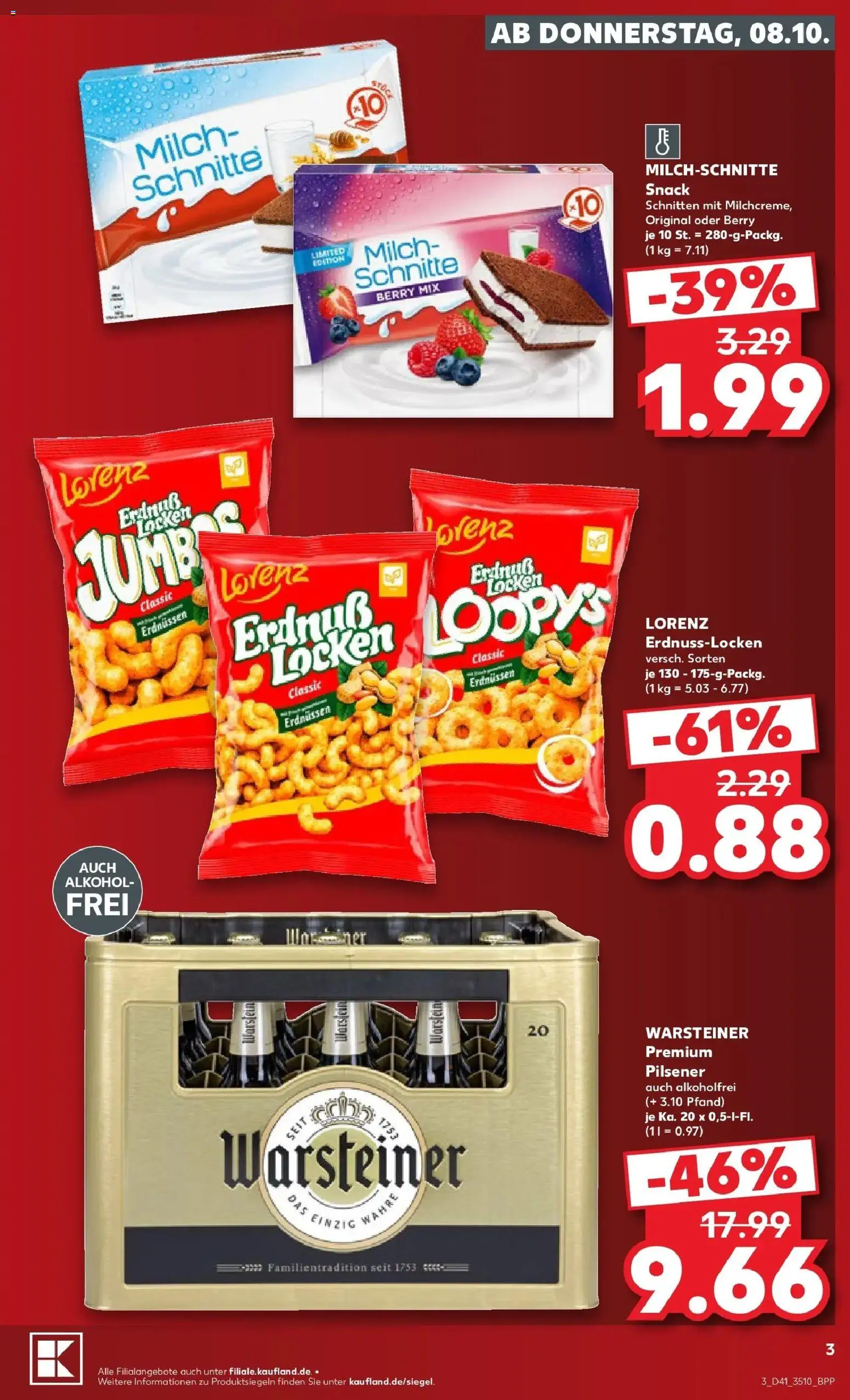Vorschau von dem Prospekt des Geschäftes Kaufland, gültig ab dem 08.10.2026 - Alkohol, Milch, Warsteiner