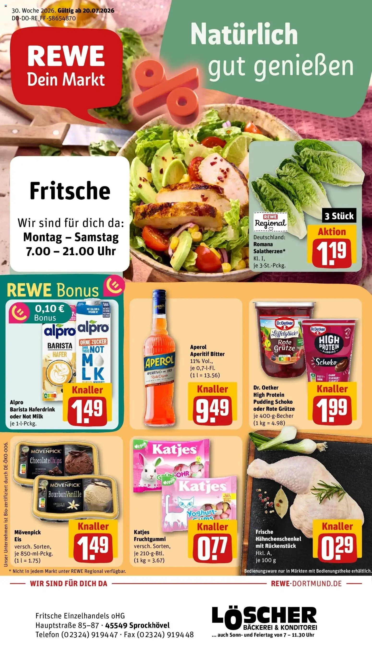 Vorschau von dem Prospekt des Geschäftes Rewe, gültig ab dem 20.07.2026