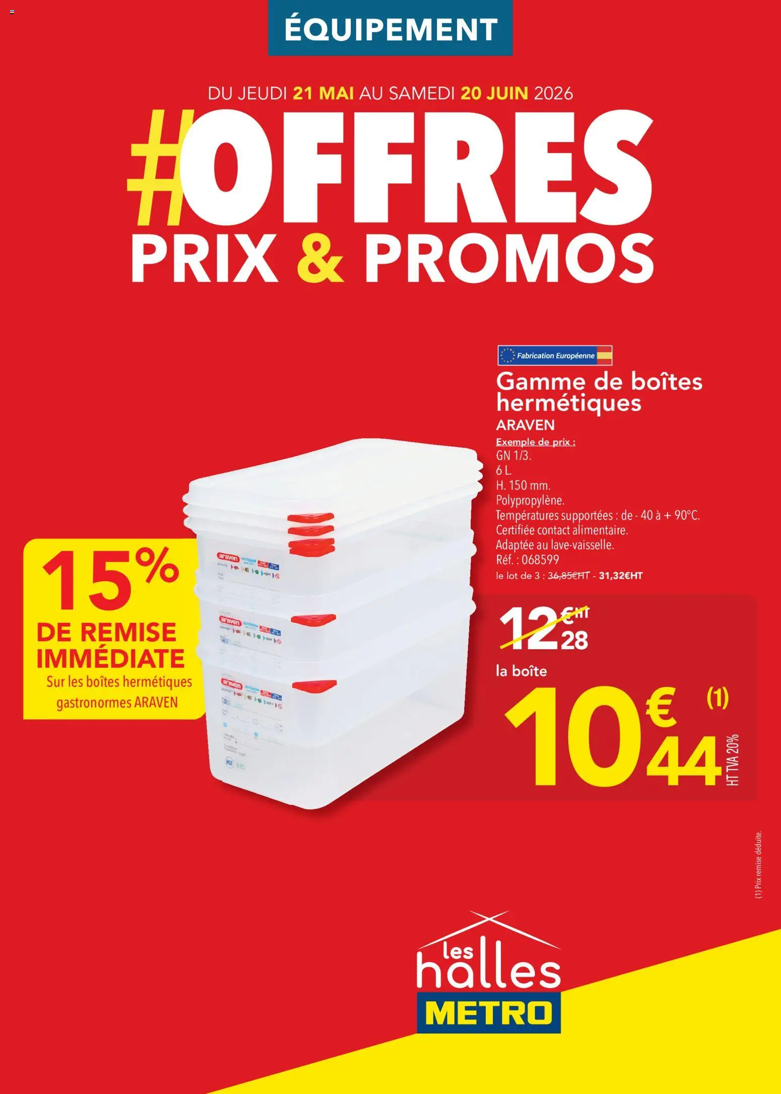 Prévisualisation de METRO Offres Prix & Promos Equipement du magasin METRO formulaire valide 21/05/2026