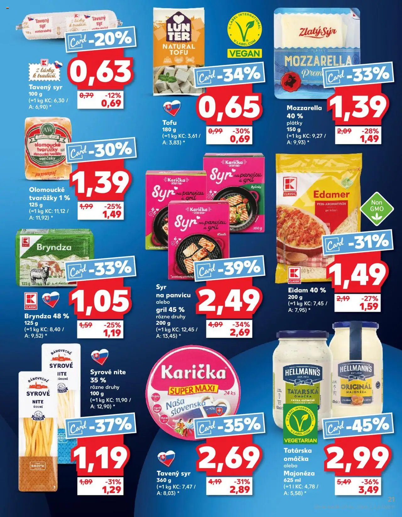 Náhľad Kaufland letáku platného od 18.09.2025 - Syr, Gril, Bryndza, Mozzarella, Tofu, Tatárska omáčka, Omáčka, Eidam