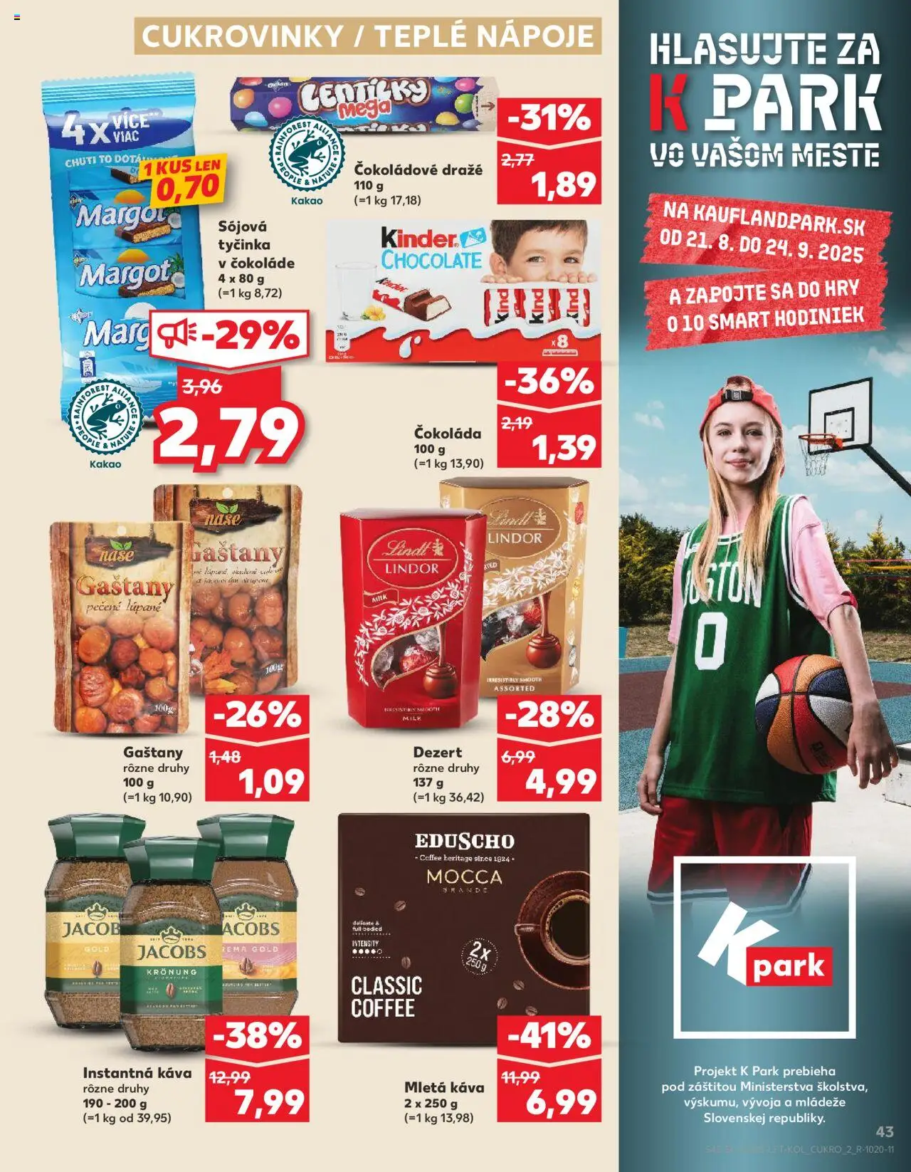 Náhľad Kaufland letáku platného od 18.09.2025 - Káva, Čokoláda, Lindt, Kakao, Lindor, Instantná káva, Gaštany, Nápoje