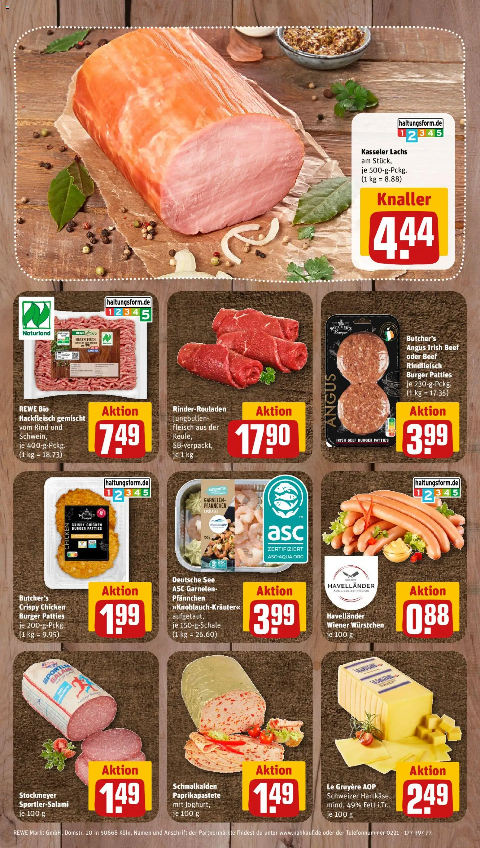 Vorschau von dem Prospekt des Geschäftes Nahkauf, gültig ab dem 26.10.2026 - Burger, Garnelen, Lachs, Rinderrouladen, Hackfleisch, Knoblauch, Rindfleisch, Wiener wurstchen