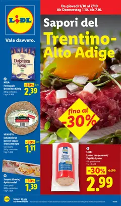 Anteprima dell'opuscolo Lidl volantino Trentino Alto-Adige dal negozio Lidl valido da 01/10/2026