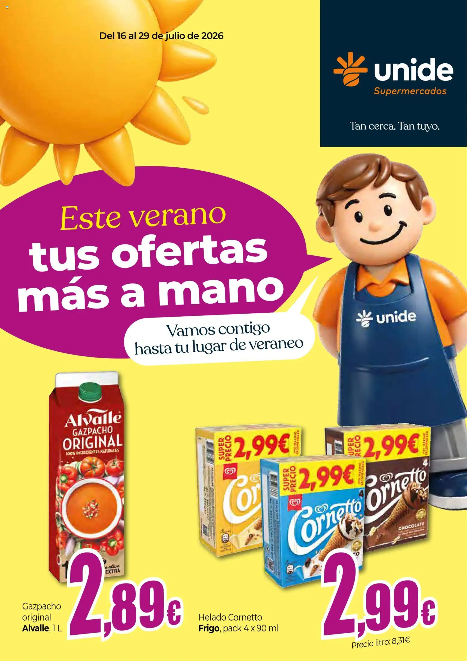 Vista previa del folleto de la tienda Unide válido desde el 16/07/2026 - Chocolate, Helado, Gazpacho, Ingredientes