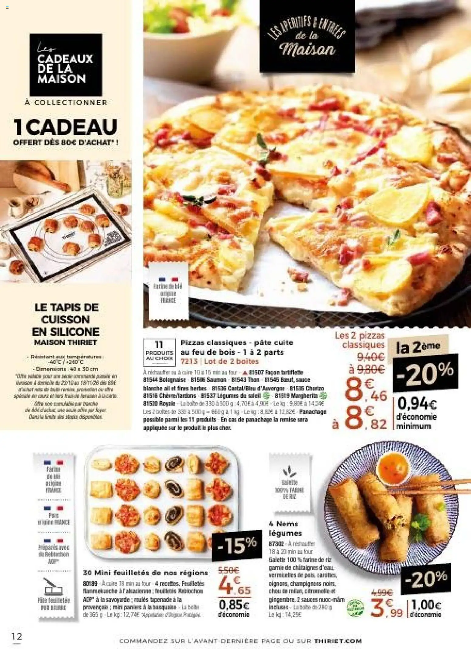 Prévisualisation de Thiriet catalogue livraison à domicile du magasin Thiriet formulaire valide 23/10/2026 - Tartiflette, Tapis, Four, Reblochon, Chorizo, Chou, Farine, Vermicelles