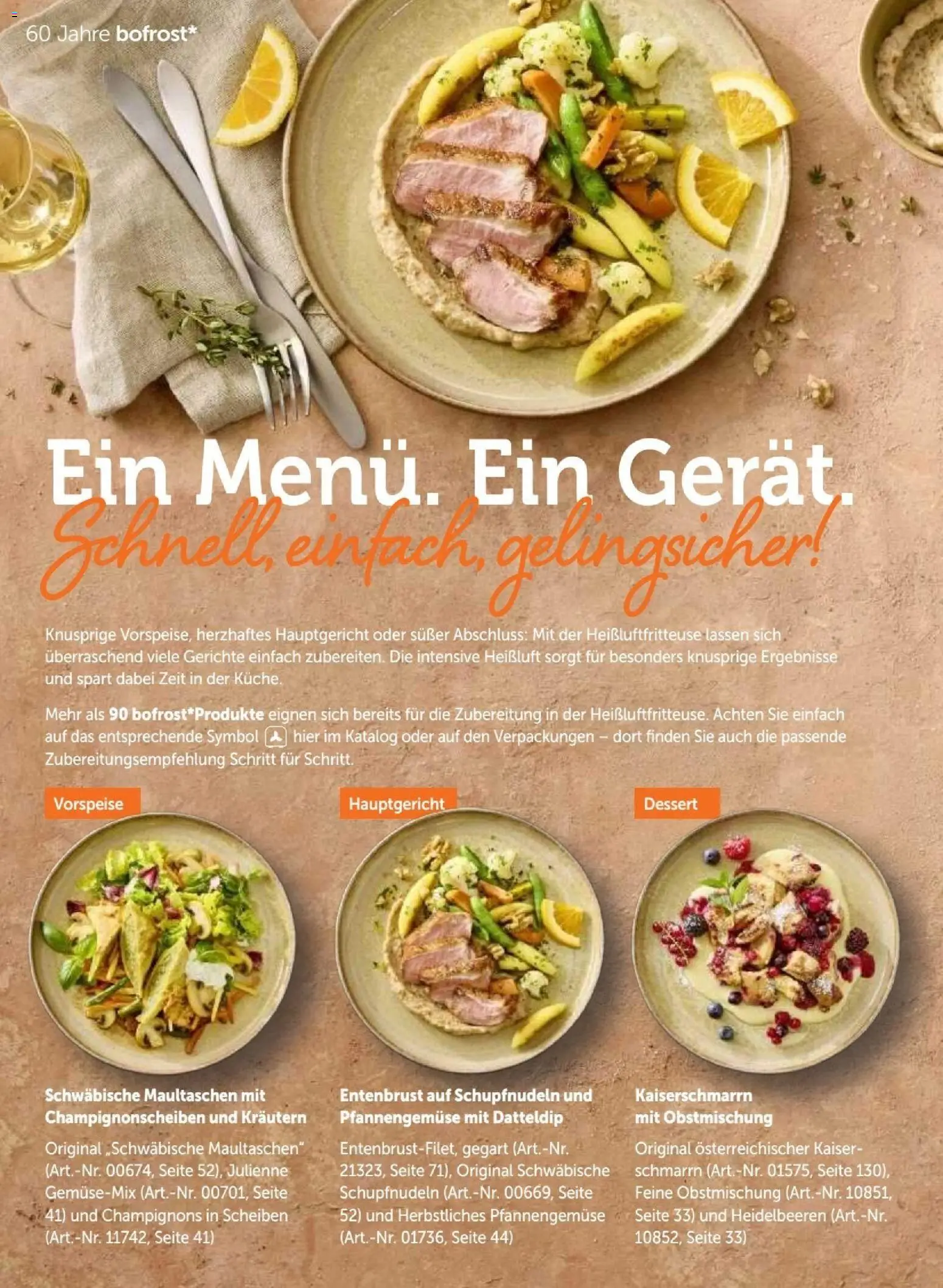 Vorschau von dem Prospekt des Geschäftes Bofrost, gültig ab dem 07.09.2026 - Heißluftfritteuse, Gerichte, Maultaschen, Heidelbeeren, Champignons