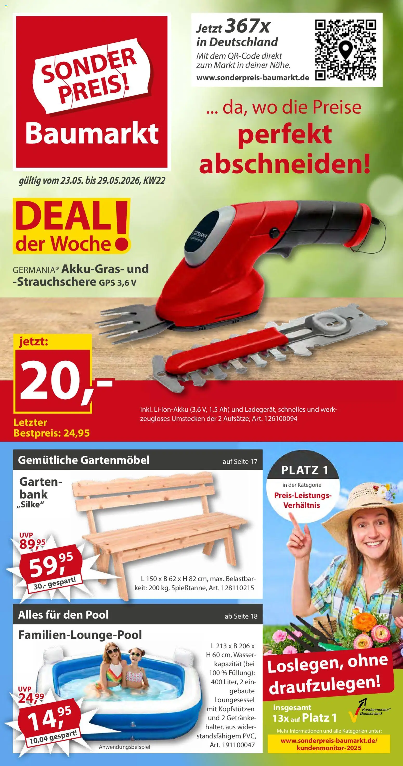 Vorschau von dem Prospekt des Geschäftes Sonderpreis Baumarkt, gültig ab dem 23.05.2026