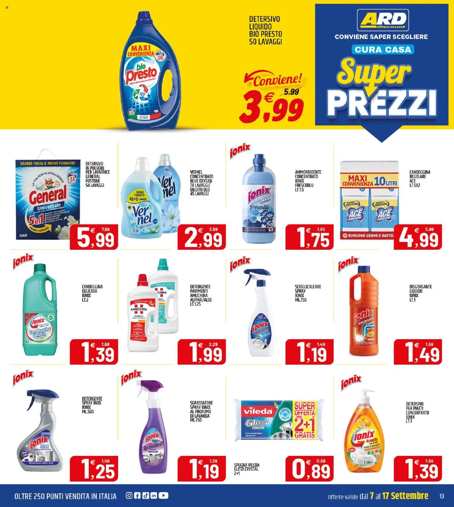Anteprima dell'opuscolo ARD Discount volantino dal negozio ARD Discount valido da 07/09/2026 - Lavatrice, Piatti, Lavanda, Ammorbidente, Spugna, Sgrassatore, Detergente, Detersivo in polvere