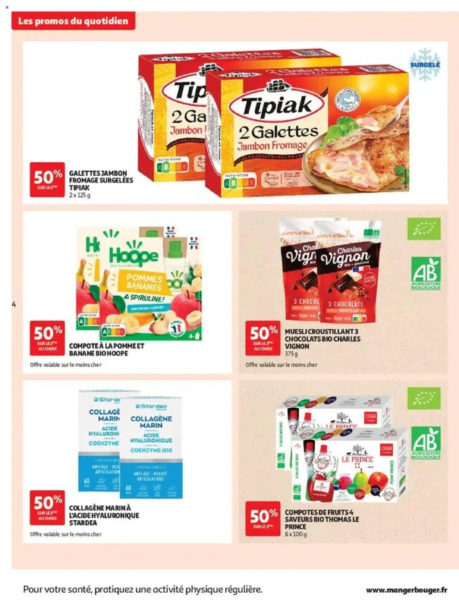 Prévisualisation de Auchan - Les promos du moment du magasin Auchan formulaire valide 27/10/2026 - Fromage, Fruits, Pomme, Banane, Jambon, Muesli, Pommes, Banane bio