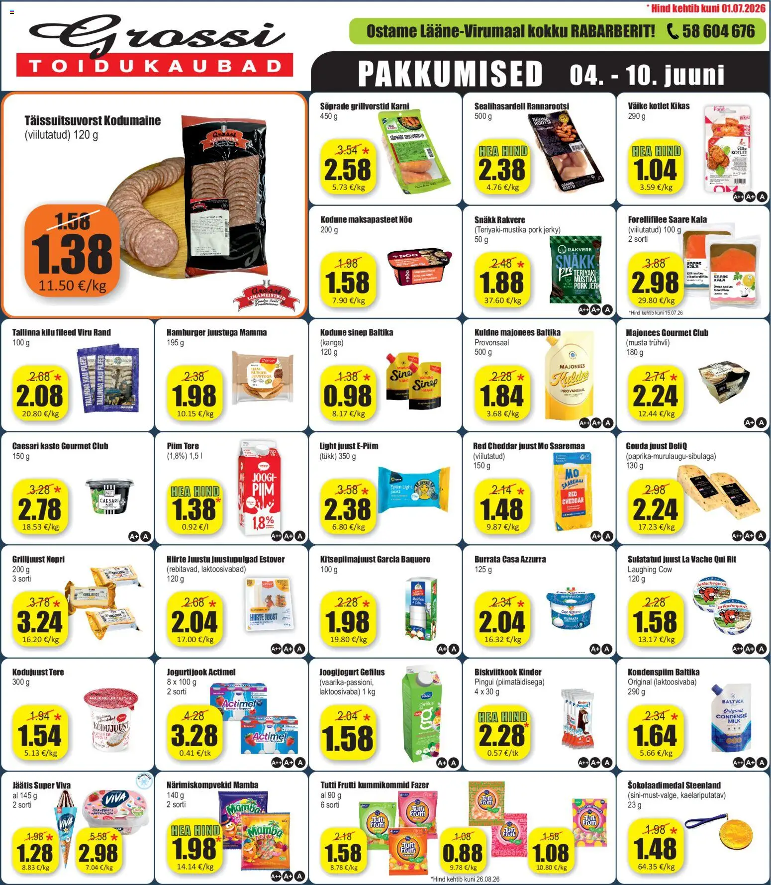 Grossi Toidukaubad kliendilehe eelvaade alates 04.06.2026