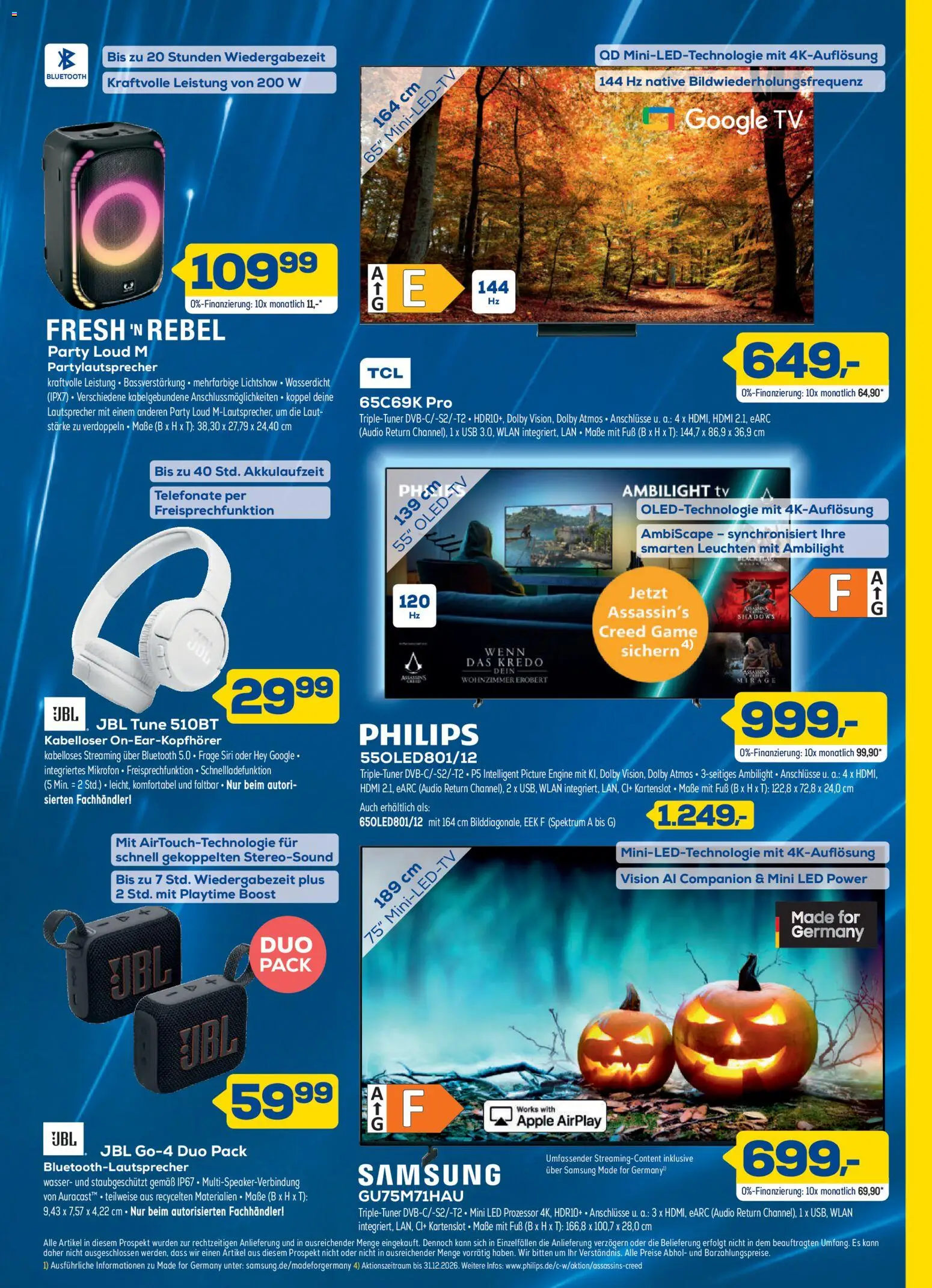 Vorschau von dem Prospekt des Geschäftes Euronics, gültig ab dem 28.10.2026 - Apple, TV, Philips, Wasser, Mikrofon, Lautsprecher, USB, Audio