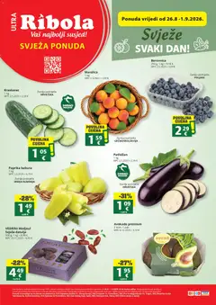 Pregled letka Ribola Svježa ponuda trgovine Ribola vrijedi od 26.08.2026