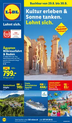 Vorschau des Merkblatts Lidl aktionen Reise-Highlights vom Shop Lidl gültig von 29.08.2026 bis 30.09.2026