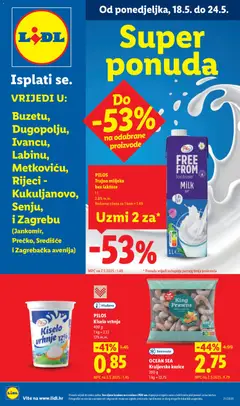 Pregled letka Lidl Super ponuda trgovine Lidl vrijedi od 18.05.2026